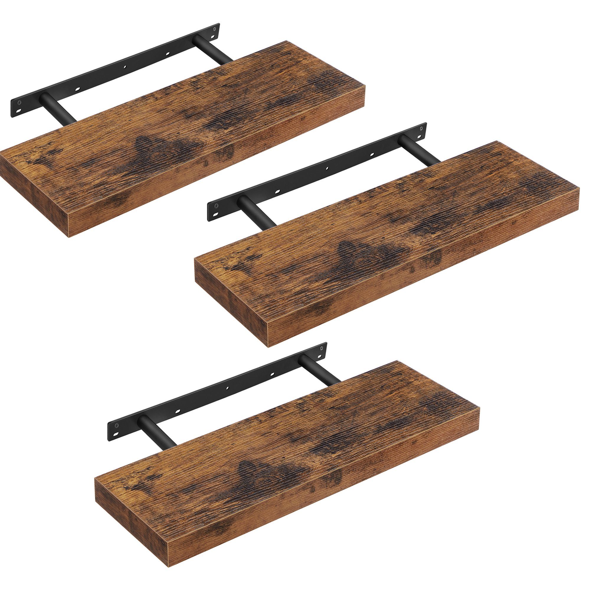 VASAGLE Wandregal, 3-tlg., Wandboard, Bereite 40 / 60 / 80 cm, Schweberegal günstig online kaufen