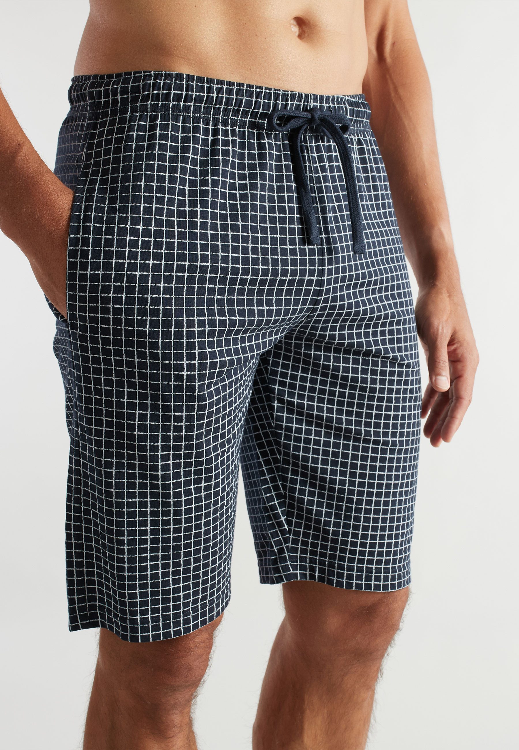 CECEBA Schlafhose CECEBA Herren Bermuda blau bedruckt (1-tlg)