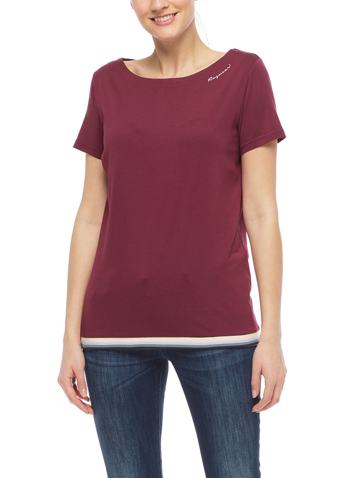 Ragwear T-Shirt Damen Candice Wine Red, Gr. S