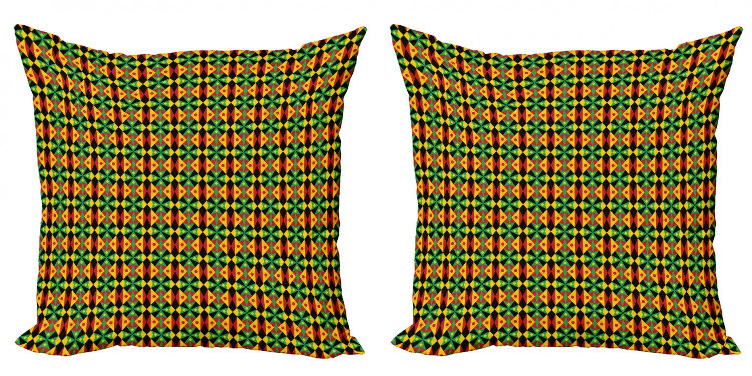 Accent Digitaldruck, Sambia Abakuhaus Stück), (2 Kente Doppelseitiger Muster Modern Kissenbezüge indigene