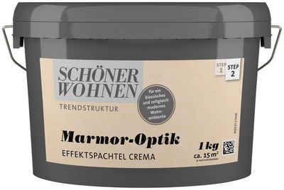 SCHÖNER WOHNEN-Kollektion Spachtelmasse Marmor-Optik Effektspachtel, 1 kg, crema, Effektspachtel für die Marmor-Optik