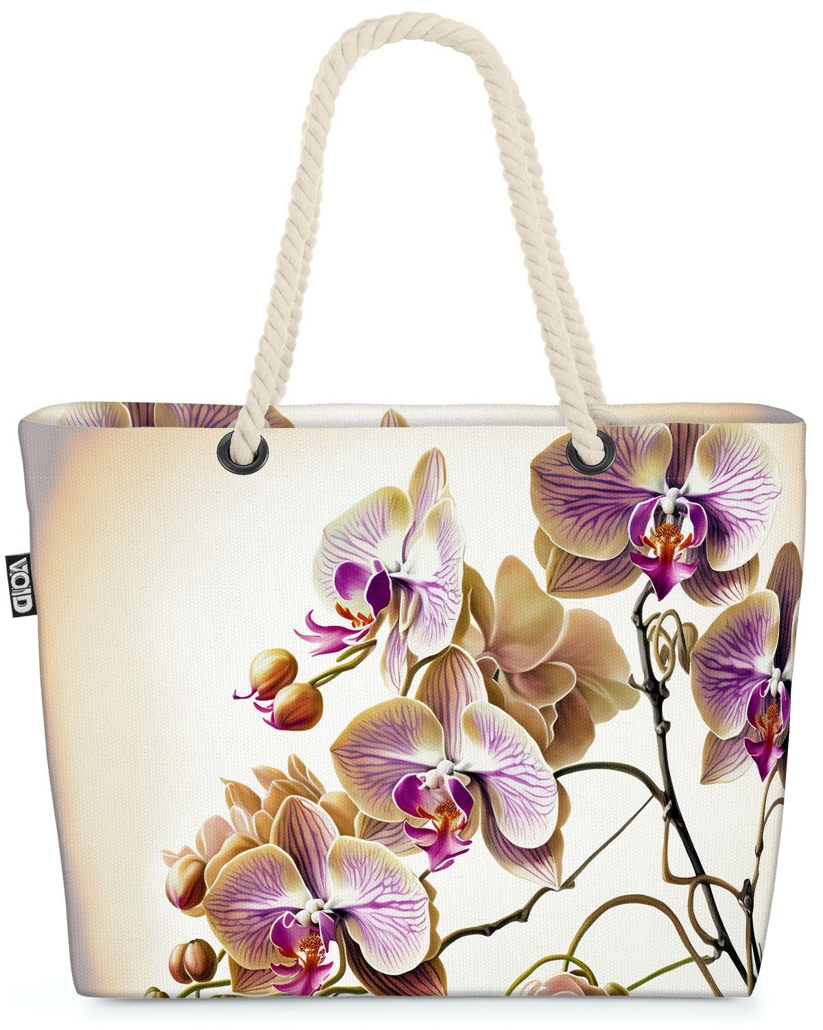 VOID Strandtasche (1-tlg), Orchideen Malerei Blüten Druck blumenstrauss blumenmuster blumen gebl