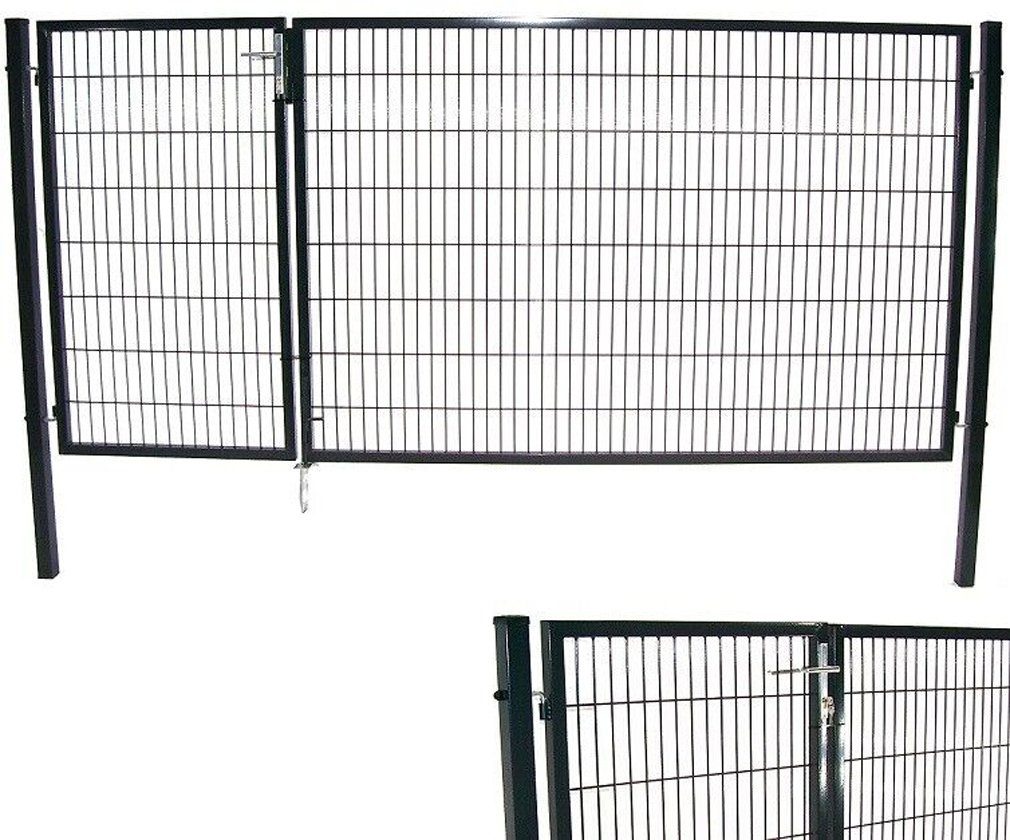 Apex Gartentor Gartentor Tor Doppelflügeltor 160x350 cm Doppelflügel Einfahrtstor