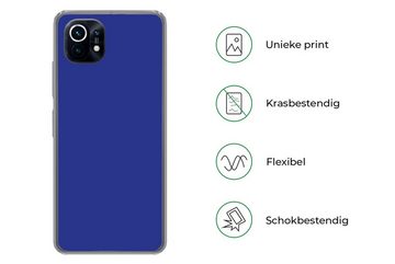 MuchoWow Handyhülle Blau - Einfarbig - Dunkelblau, Phone Case, Handyhülle Xiaomi Mi 11, Silikon, Schutzhülle