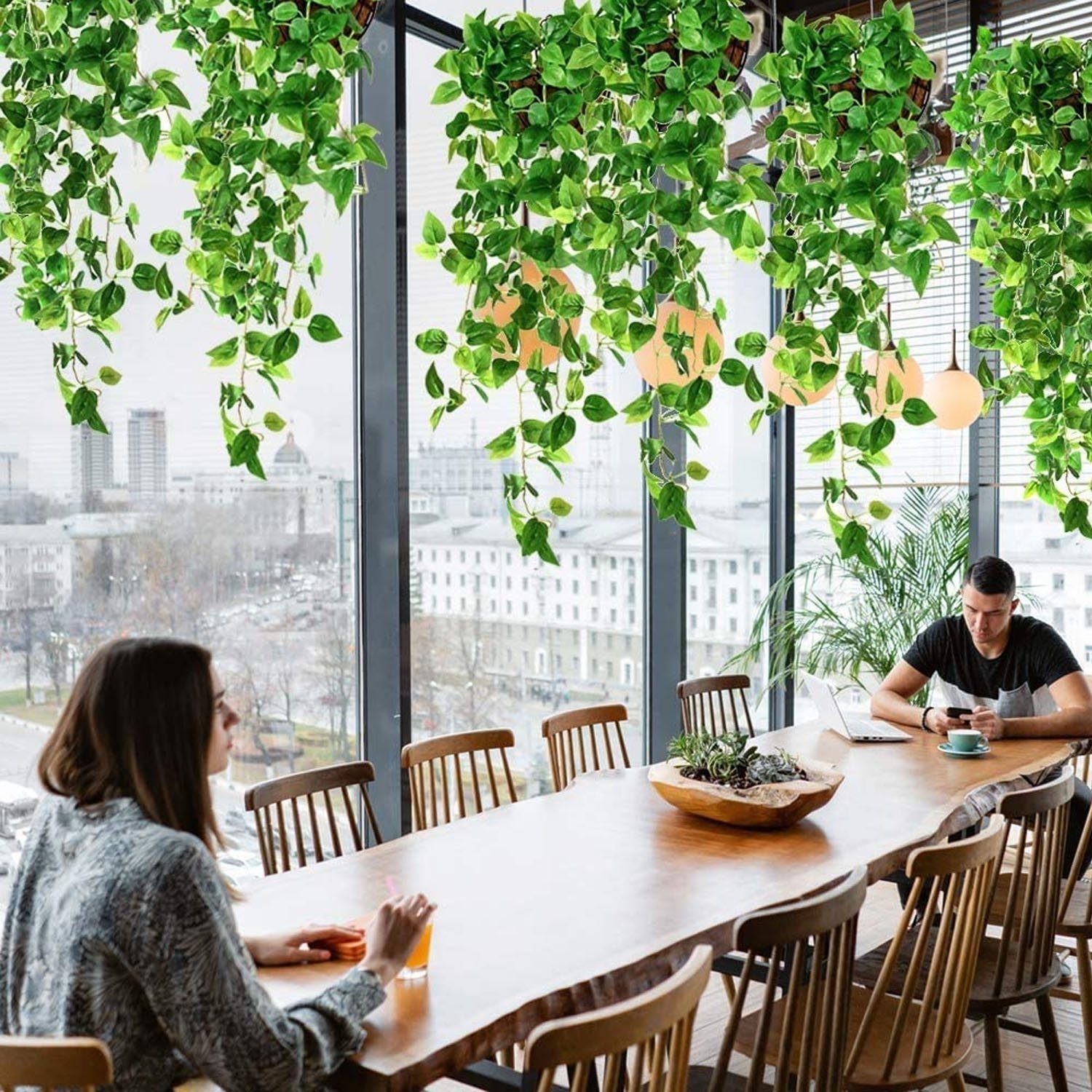 Kunstpflanze 2 Stück Künstliche Hängepflanze, Gefälschte Ivy Hängende Girla günstig online kaufen