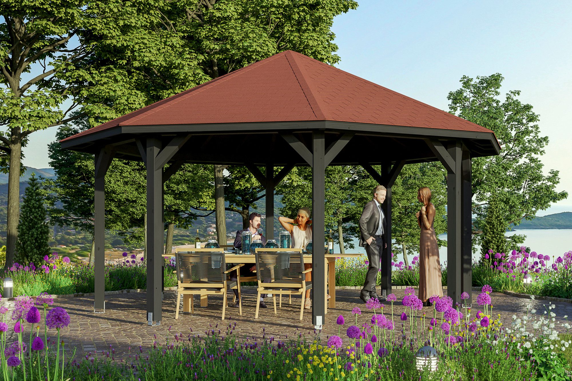 Skanholz Pavillon Nice 3, 8-Eck, BxT: 557x557 cm