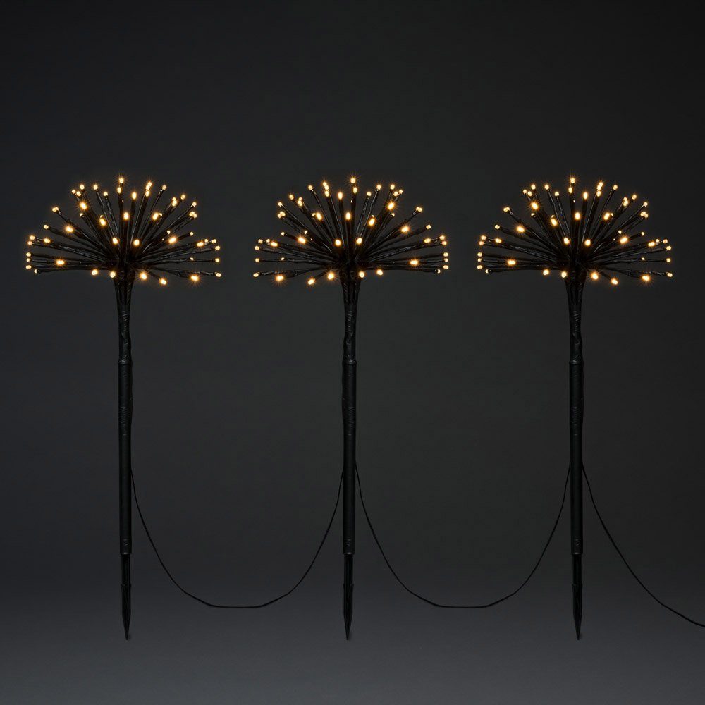 KONSTSMIDE LED Gartenleuchte LED Spiessleuchte mit 3 Pusteblumen, LED fest integriert, bernsteinfarben
