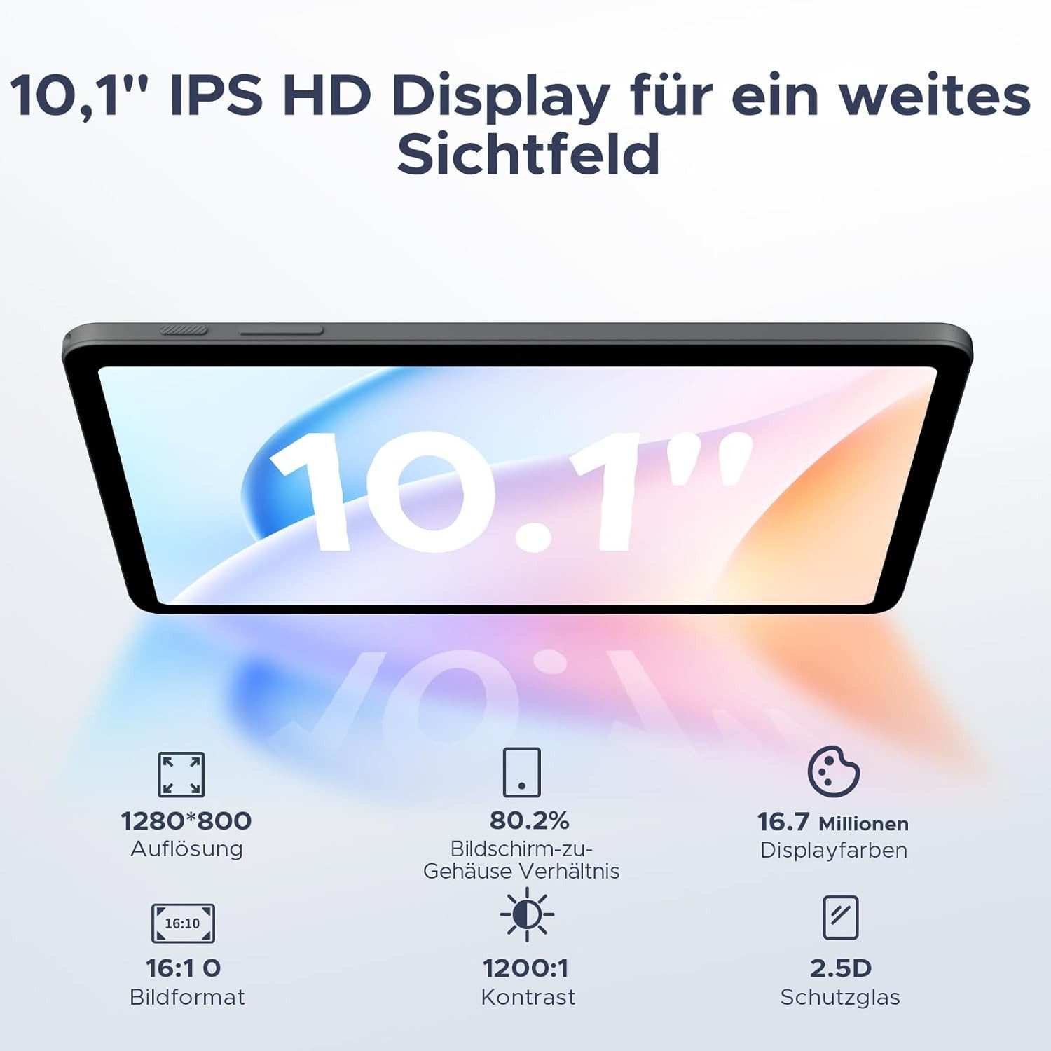 Zevelora 4 GB RAM 6580mAh Fast HD IPS Display Gaming Tablet (10", 128 GB, Android 15, Leistungsstarkes Multitalent für Arbeit, Freizeit und Unterhaltung)