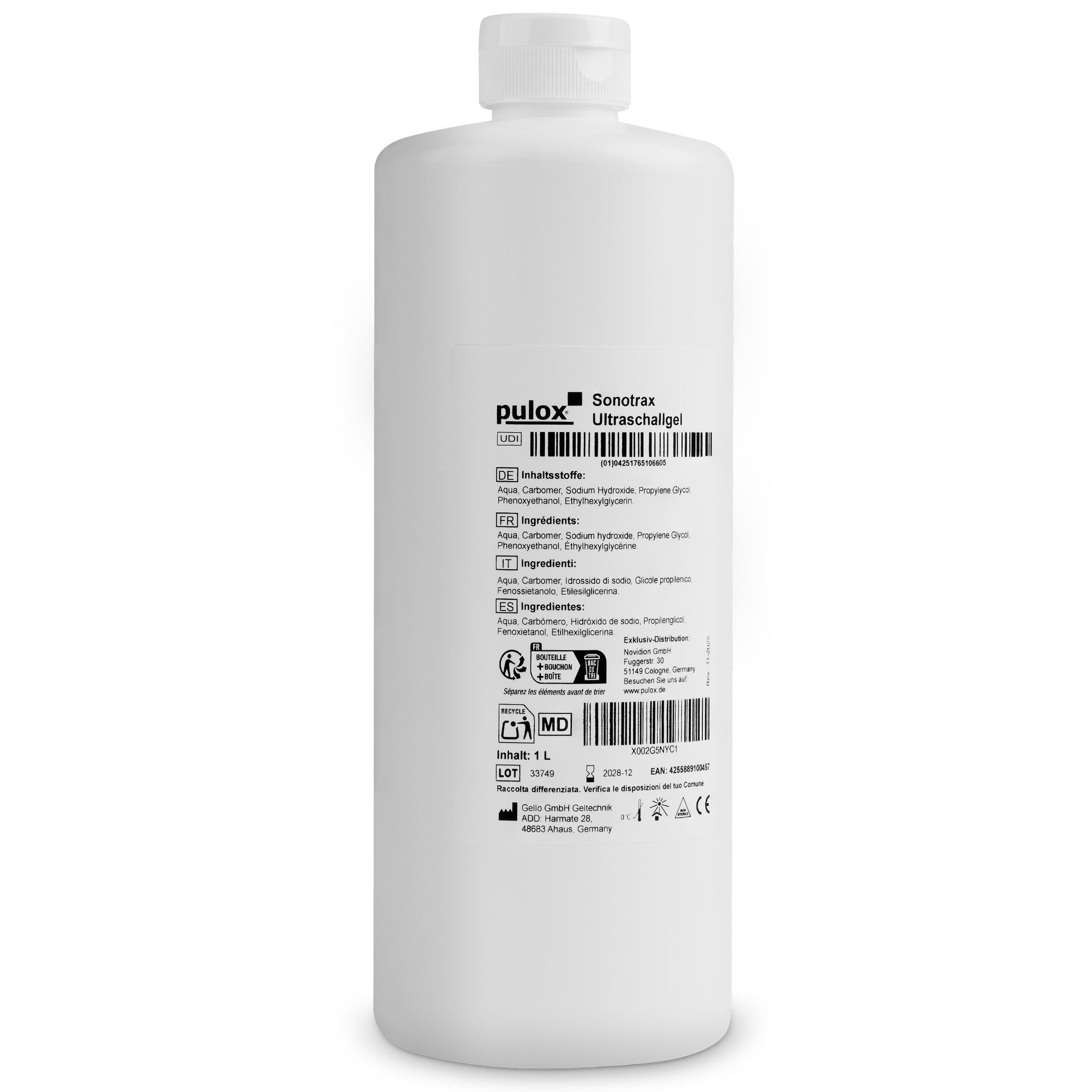 pulox Babyphone Sonotrax - Ultraschallgel - 1.000 ml