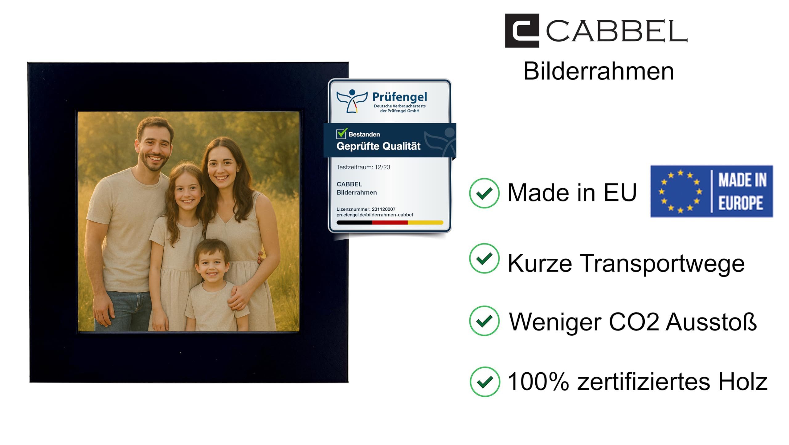CABBEL Bilderrahmen MDF Holzrahmen Fotorahmen modern Collagen Foto Poster Galerie Wanddeko, für 3 Bilder (3 St), 10x10 cm Schwarz Wohnzimmer elegant Schmal Foto – Bild 2 von 5