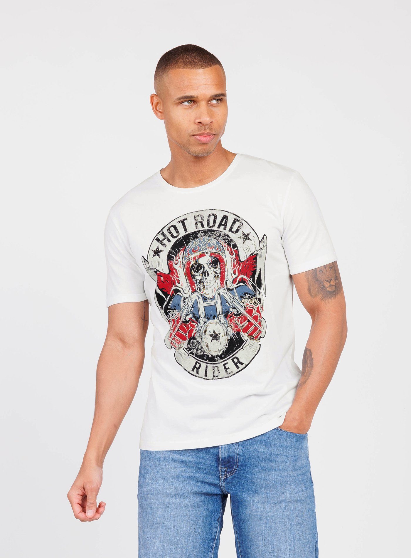 KEY LARGO T-Shirt Uomo In Puro Cotone Con Effetto Batik E Scritta See You In The Future - 6