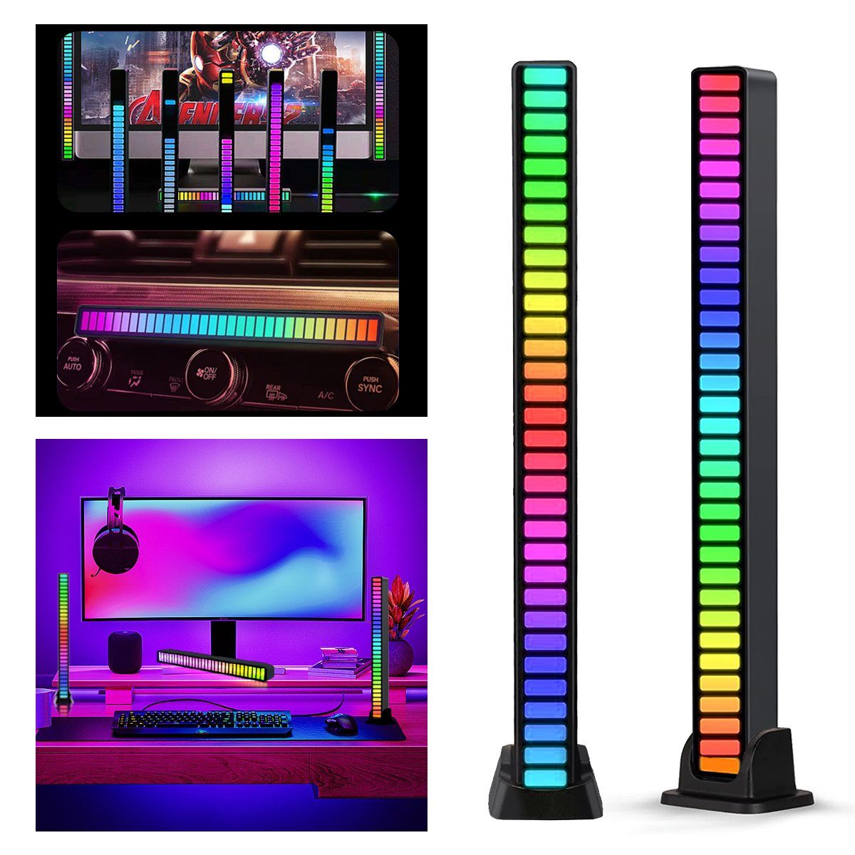 7Magic Smarte LED-Leuchte, RGB Licht LED Lampe 32 Bit Musik Level Anzeige
