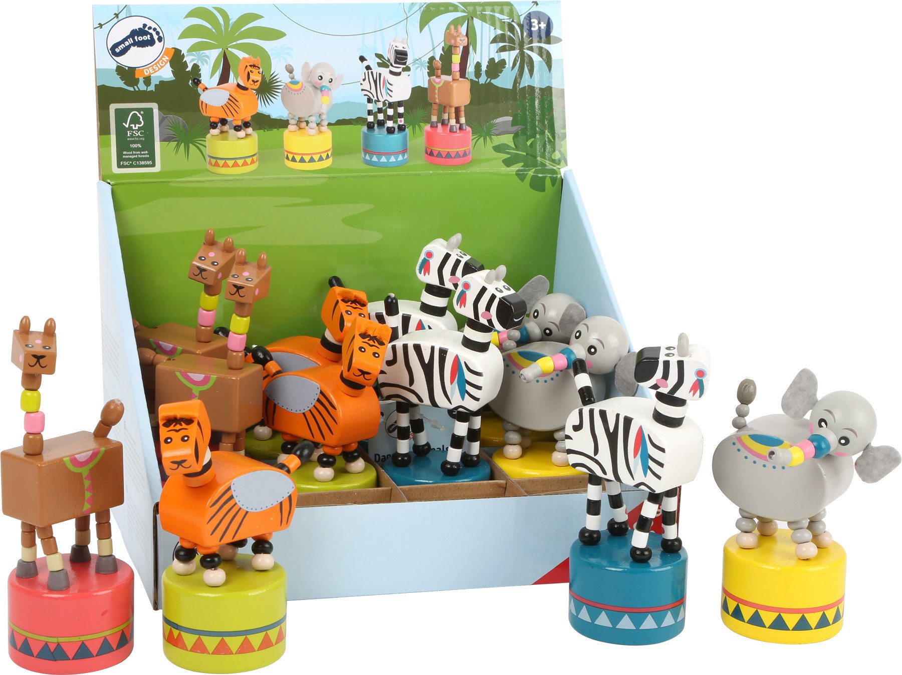 Small Foot Spielcenter Display Drückfiguren „Jungle“