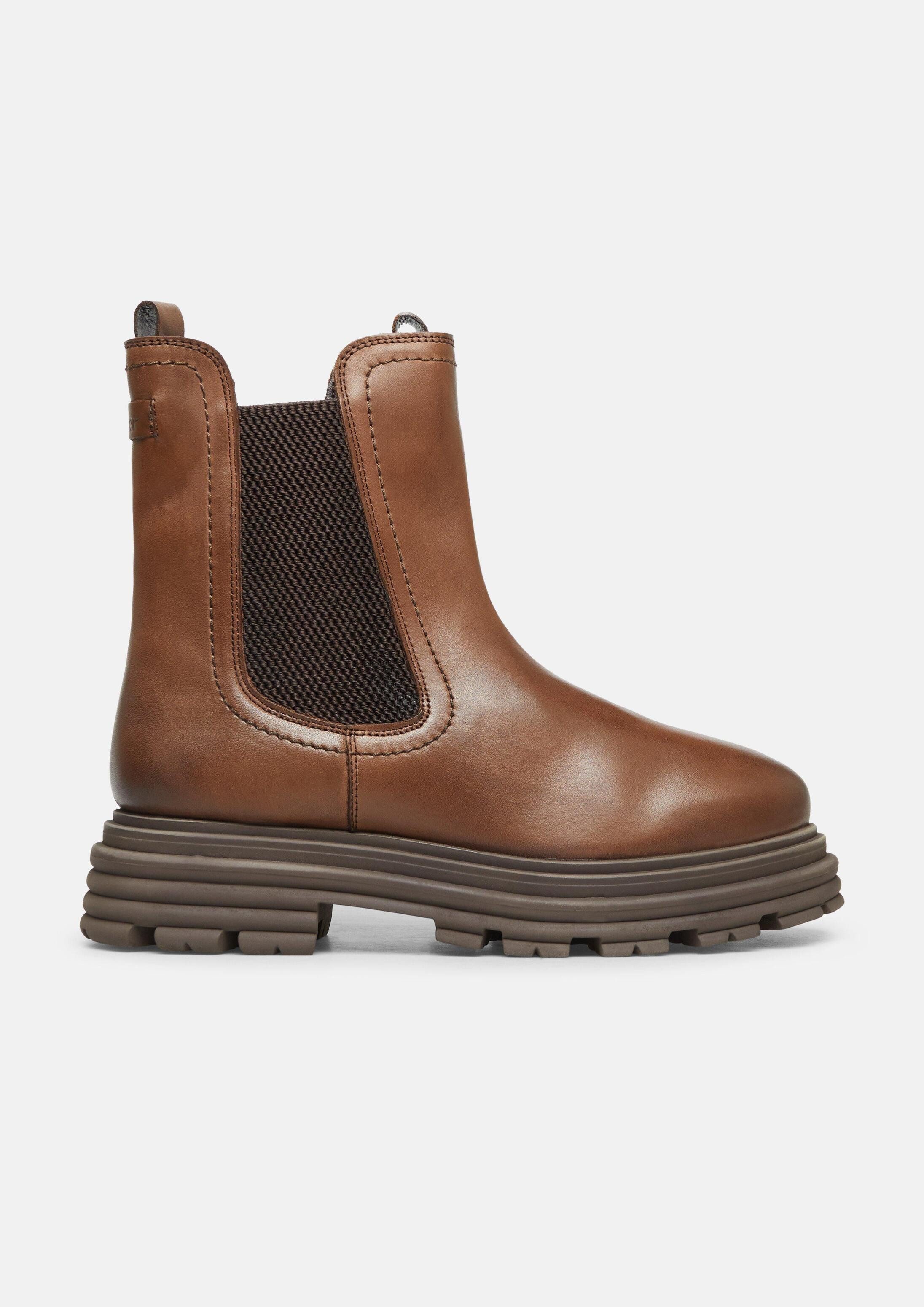 s.Oliver Chelsea boots Stiefel Chelsea Boots aus Leder mit elastischem Einsatz