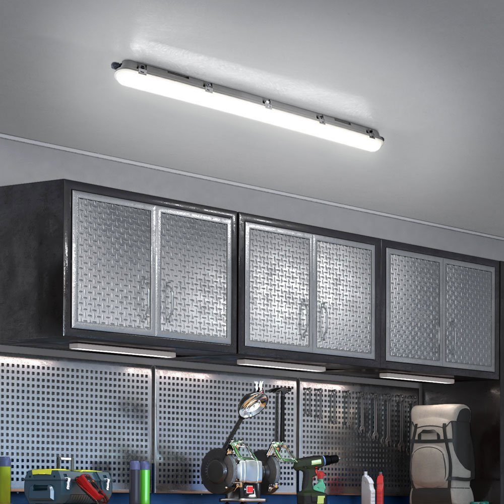 LED-Leuchtmittel LED 2er Beleuchtung Hallen Decken fest Lampe verbaut, Lager Garagen etc-shop Deckenleuchte, Set Wannen
