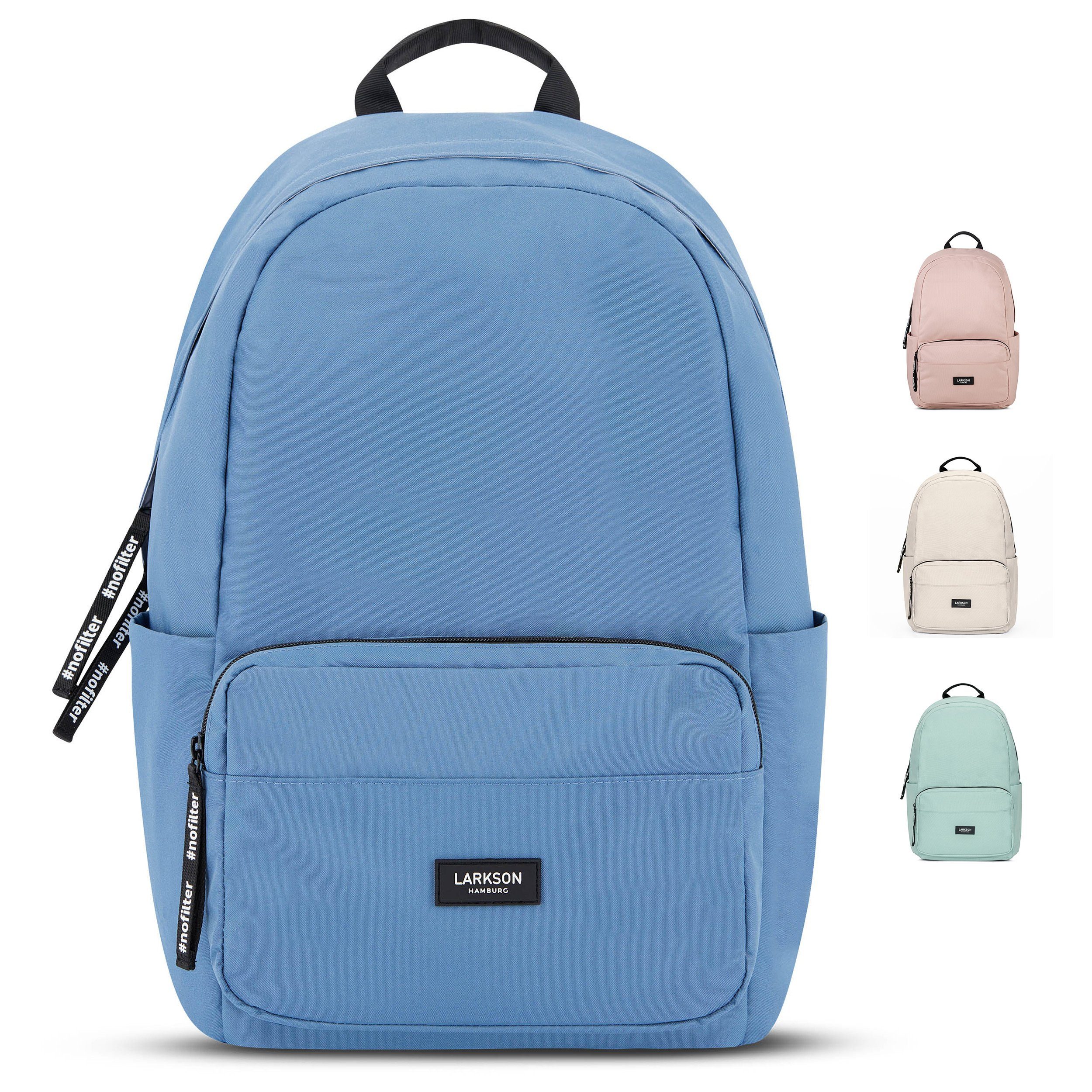 LARKSON Schulrucksack No 3 Rucksack Schule Mädchen Jungen Teenager (1-tlg), Seitentasche, Laptopfach, Wasserabweisend