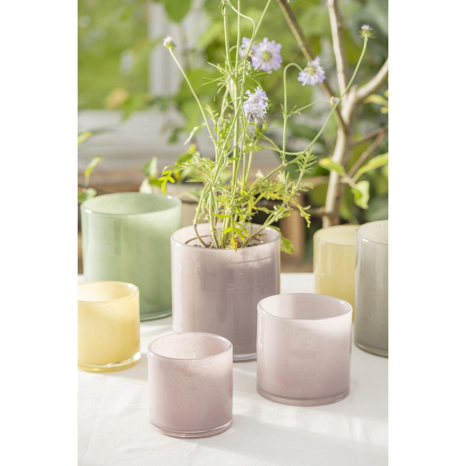 Ib Laursen Blumentopf Ib Laursen Topf Venecia durchgefärbtes rosa Glas (12x12cm)
