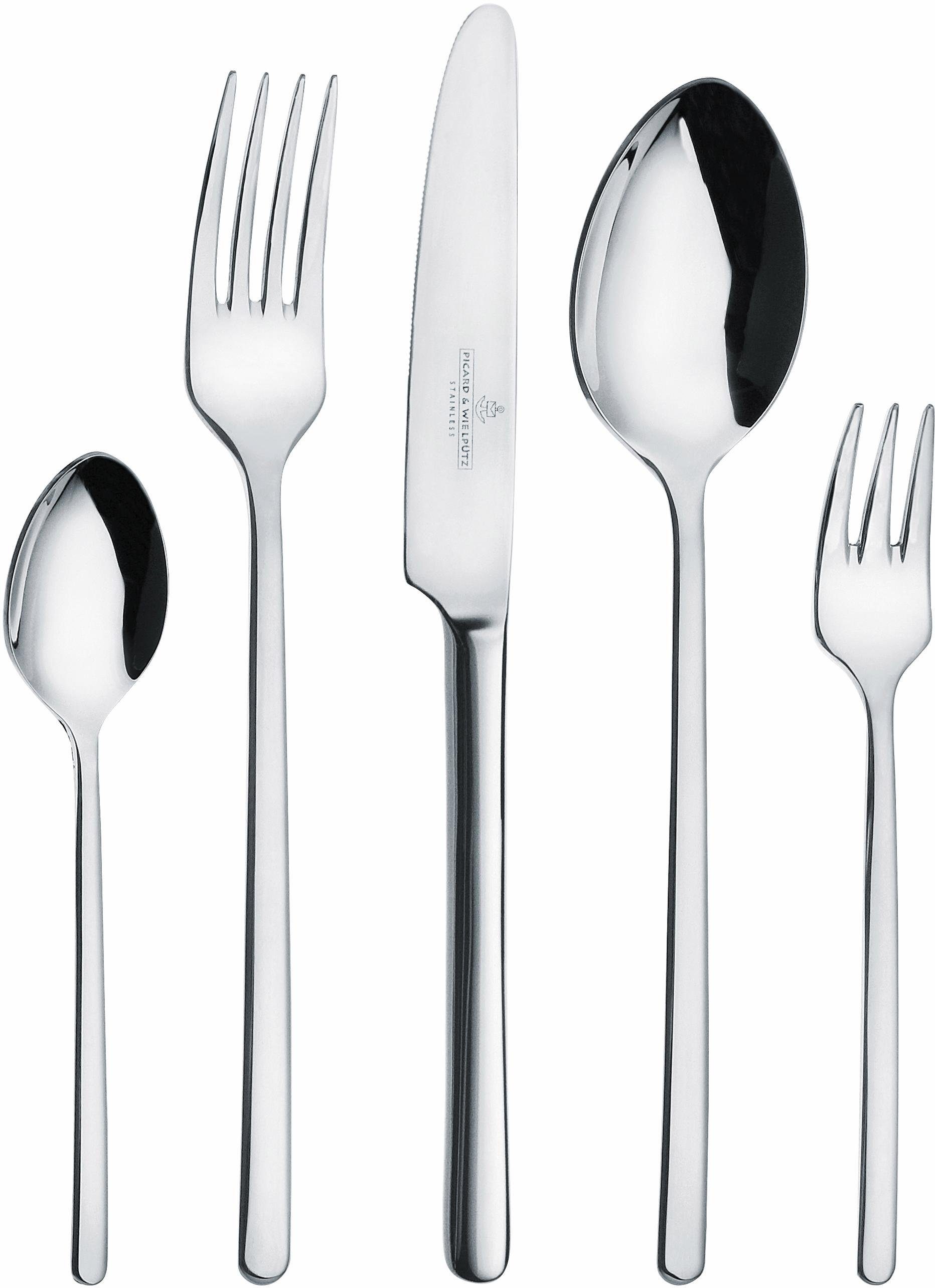 Picard & Wielpütz Solingen Besteck-Set Ventura (48-tlg), 6 Personen, Chromnickelstahl 18/10, hervorragende Schneidleistung
