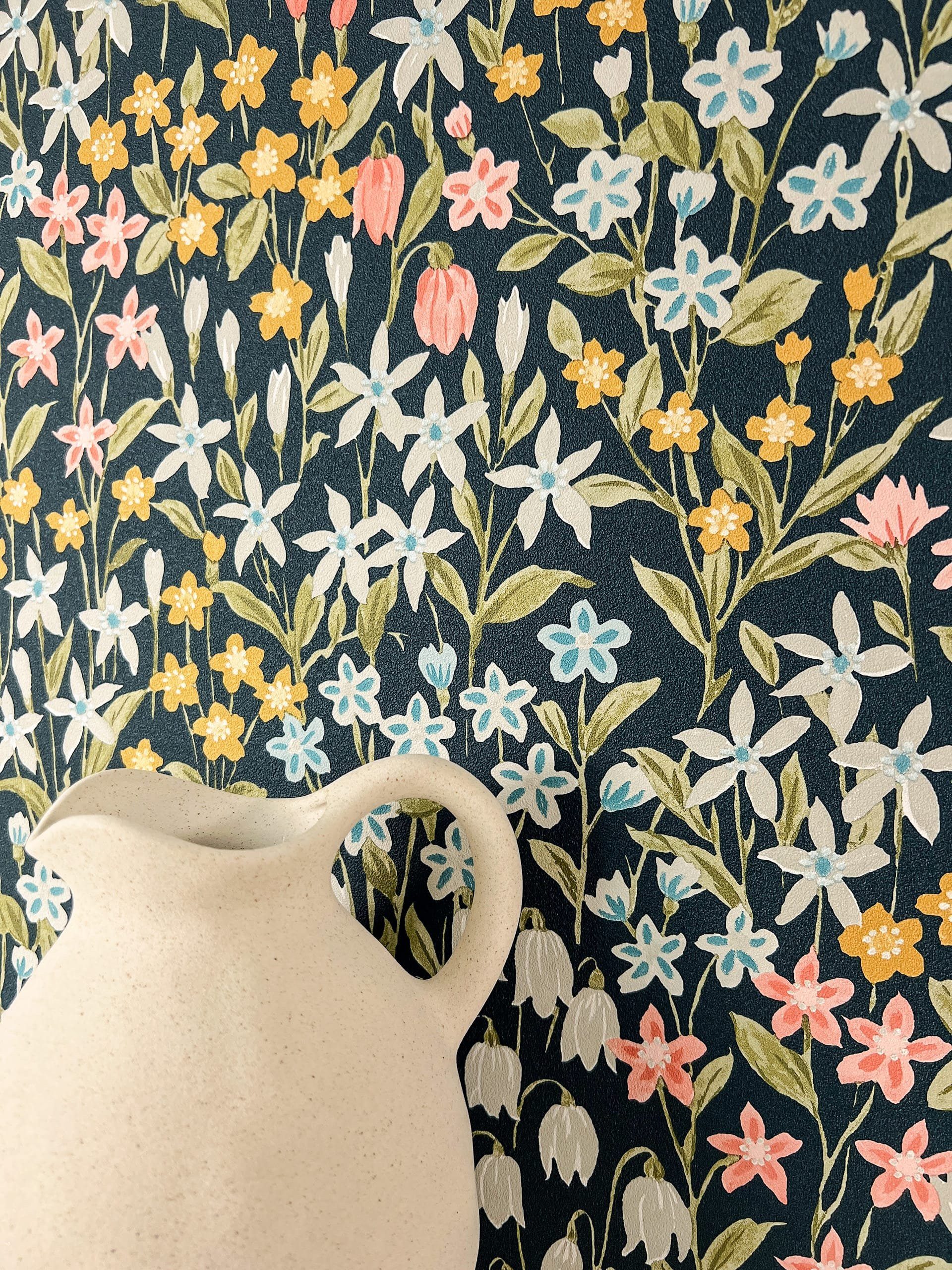 Newroom Vliestapete, Schwarz Tapete Floral Blumen günstig online kaufen