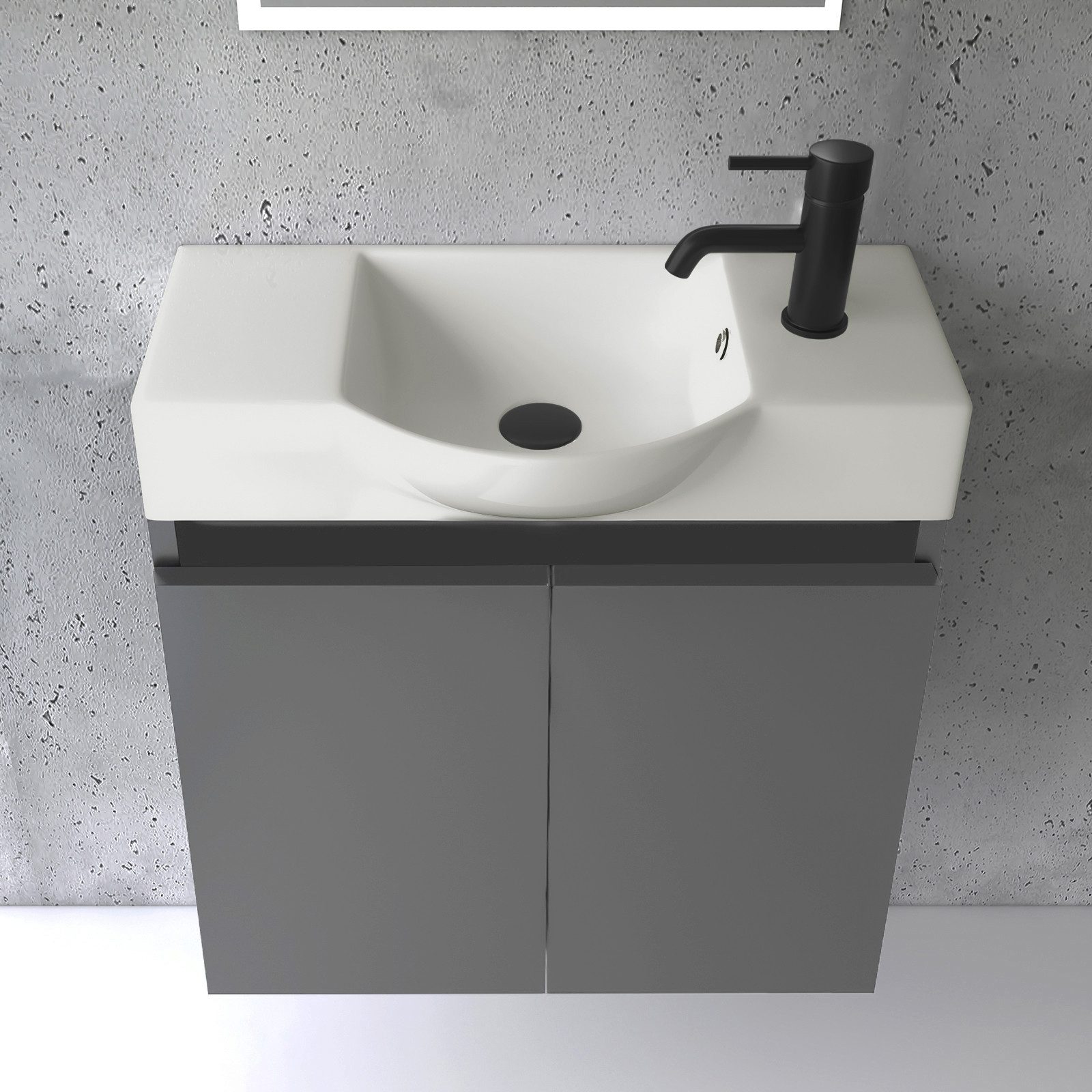 Alpenberger Badmöbel-Set Gäste WC Waschbecken mit Unterschrank 55 cm Breit, günstig online kaufen