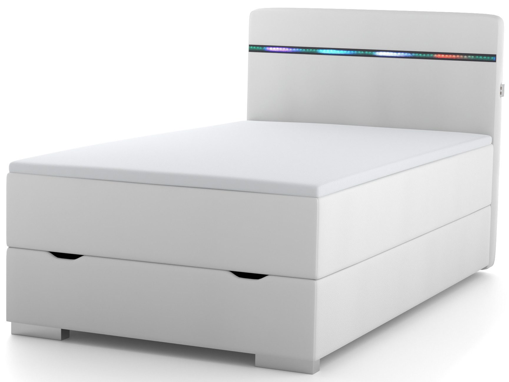 wonello Boxbett Monza 2, inkl. LED-Beleuchtung, Bettkasten, USB A+C Anschluss und Topper