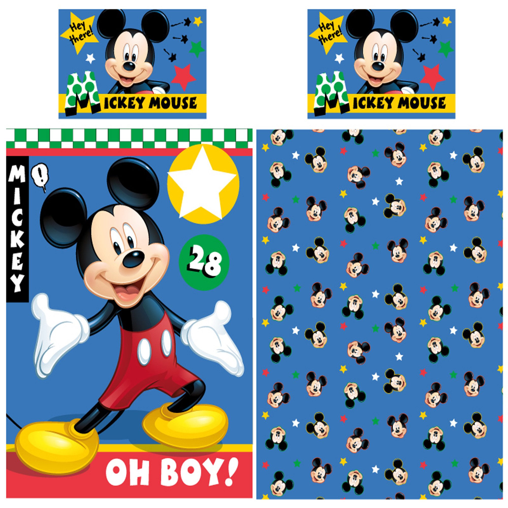 Kinderbettwäsche Mickey Mouse Baby / Kleinkind Bettwäsche Oh Boy Linon / Renforcé