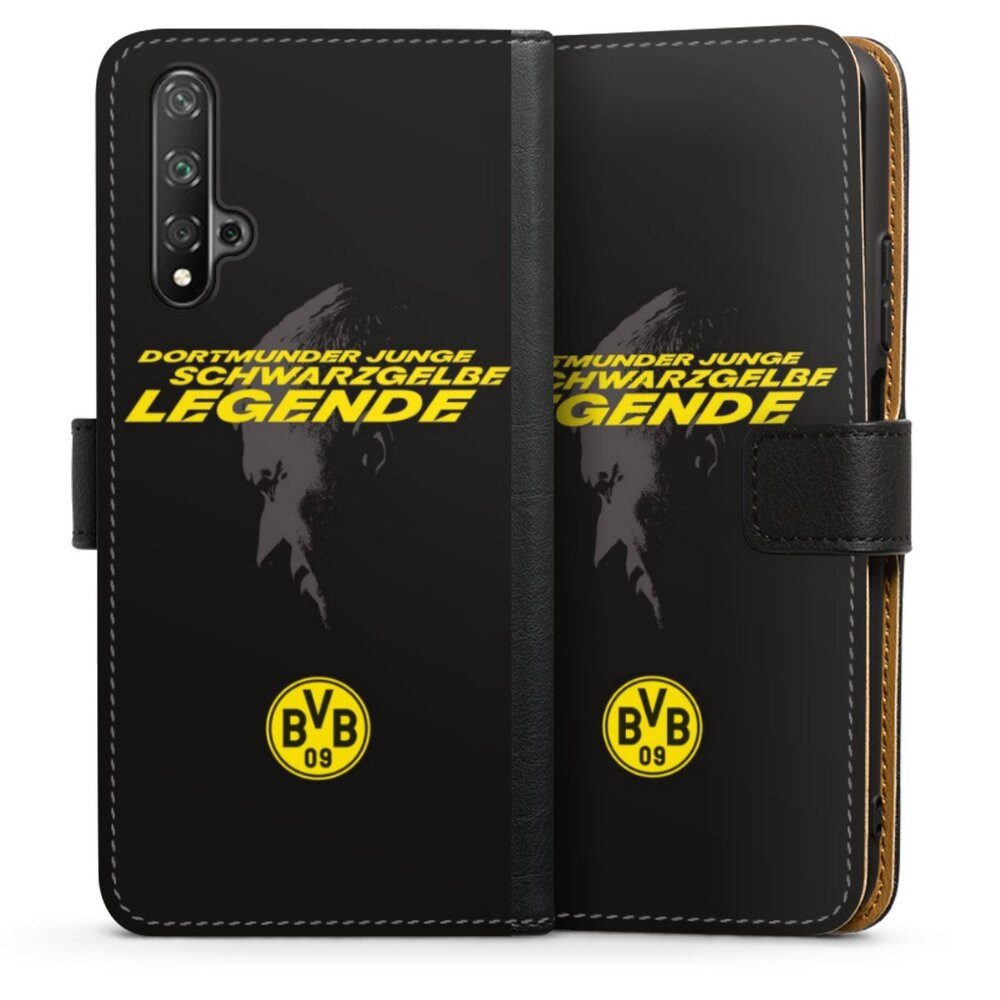 DeinDesign Handyhülle Marco Reus Borussia Dortmund BVB Danke Marco Schwarzgelbe Legende, Huawei Nova 5T Hülle Handy Flip Case Wallet Cover Handytasche Leder