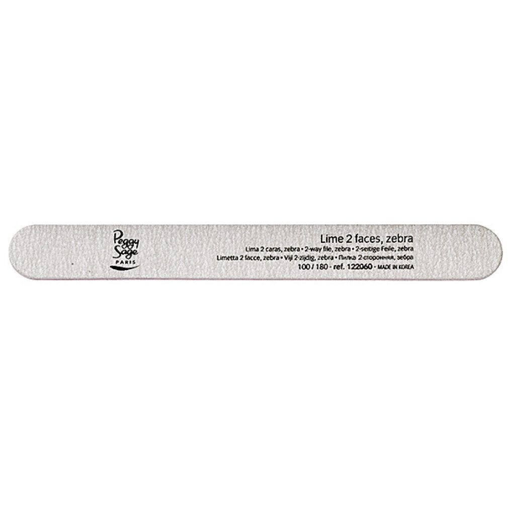 Peggy Sage Polierfeile PEGGY SAGE 2-Wege-Nagelfeile Zebra Grob Doppelseitig 100/180 Zebra, Packung