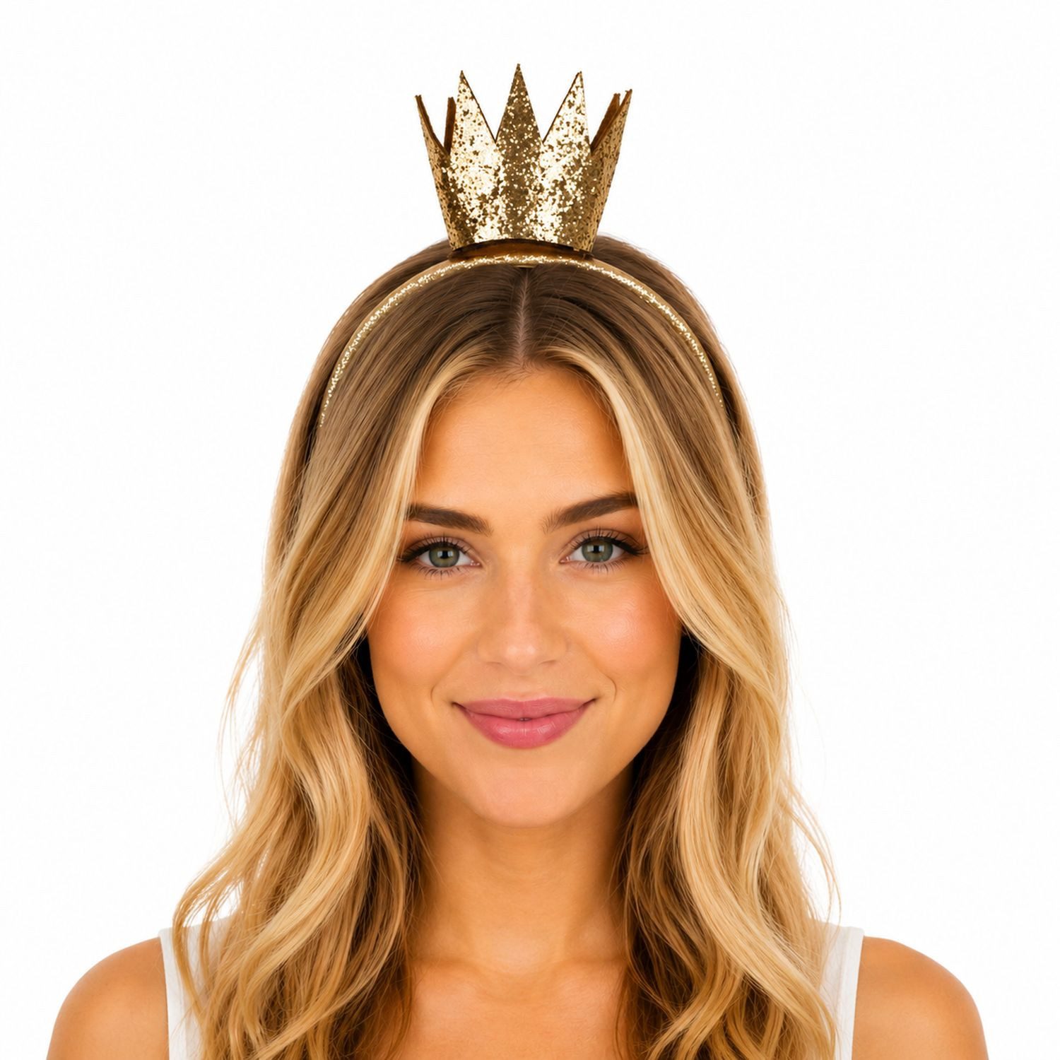 Das Kostümland Kostüm Goldene Glitzer Krone zur Prinzessin - 414017, Ha