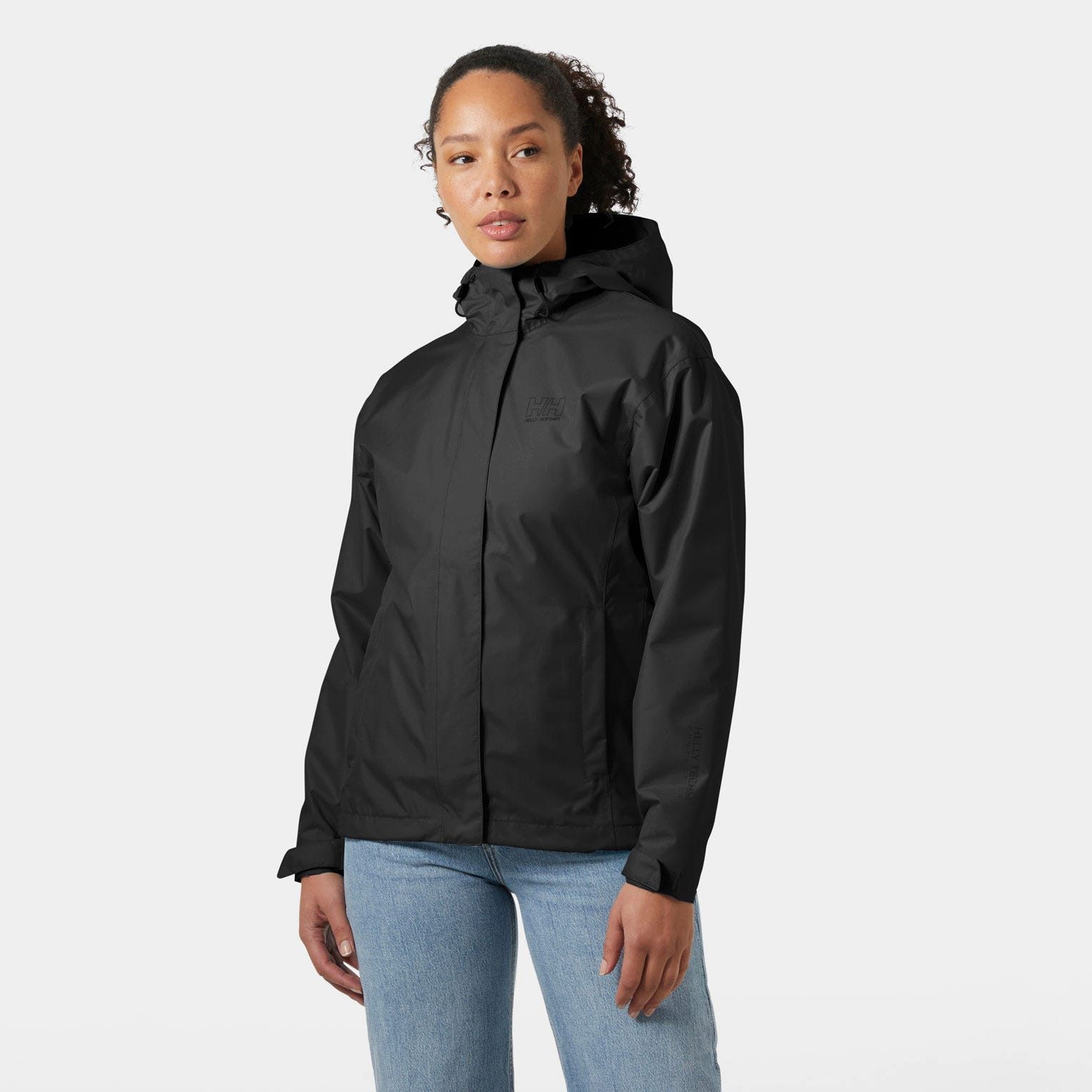 Helly Hansen Regenjacke W SEVEN J JACKET sportlich, aus Polyester, wasserfest, atmungsaktiv und winddicht