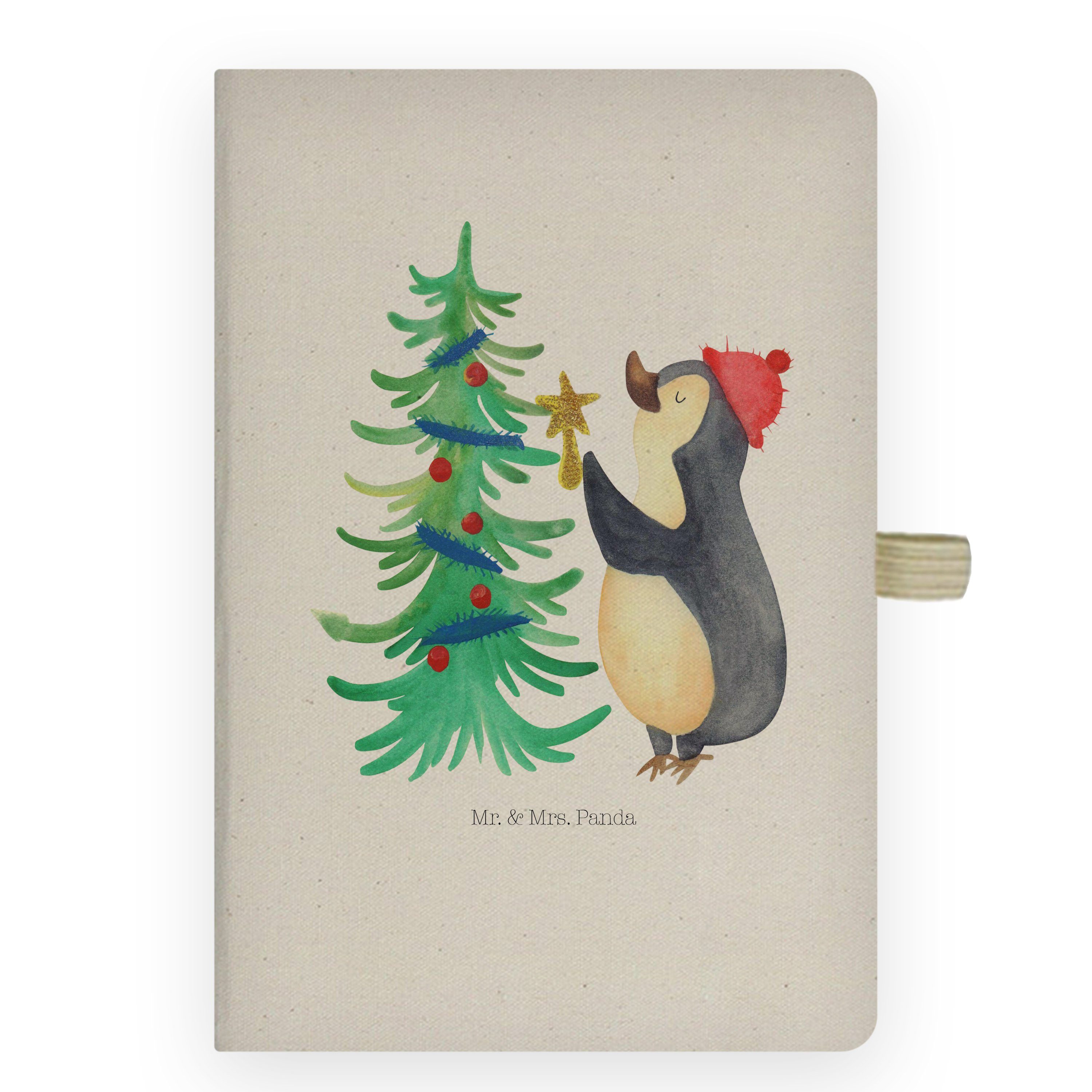 Mr. & Mrs. Panda Notizbuch Pinguin Weihnachtsbaum - Transparent - Geschenk, Heiligabend, Schreib Mr. & Mrs. Panda