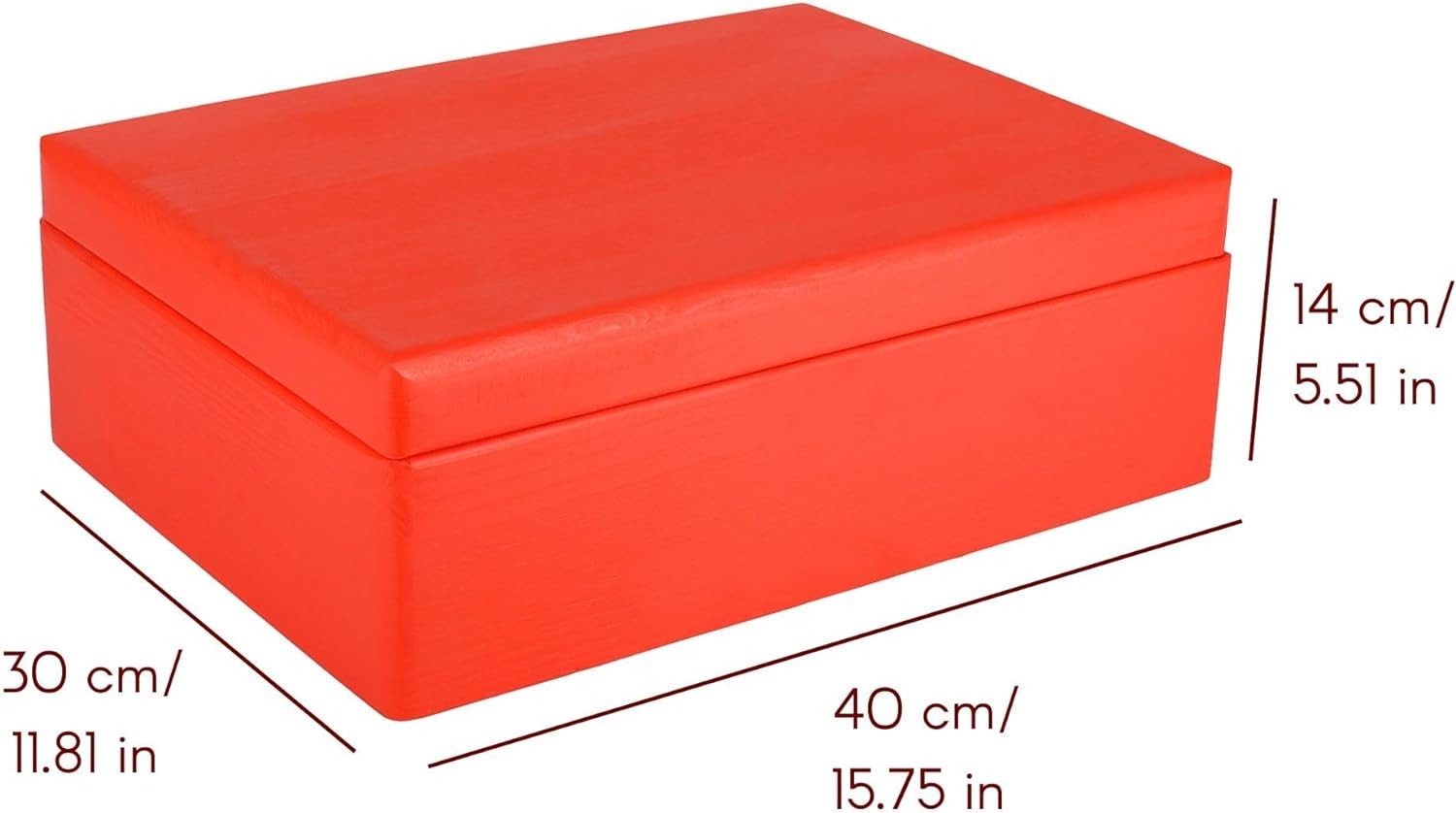 Creative Deco Holzkiste XL Große Holzkiste mit Deckel, 40x30x14 cm, Erinnerungsbox Baby, abgerundete Kanten