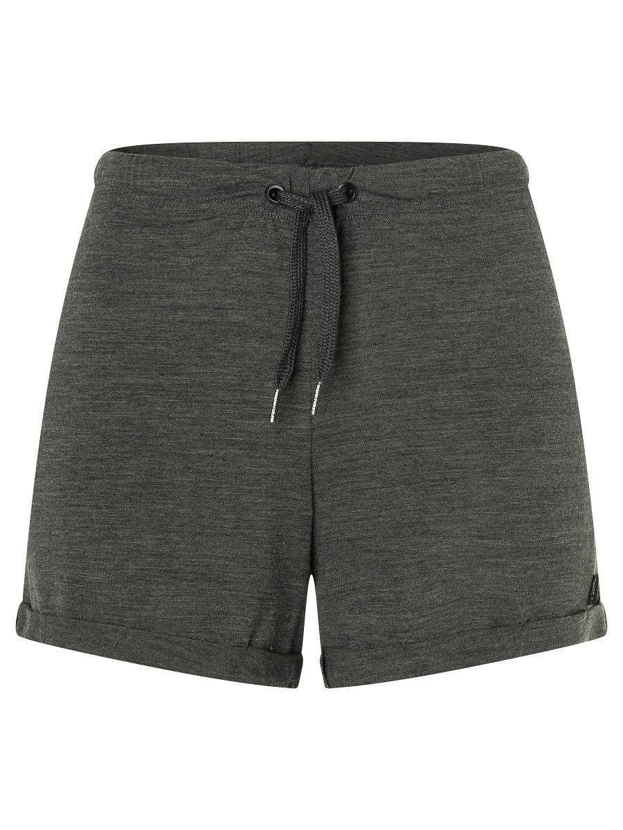 Grey SHORTS Shorts Melange W Pirate Merino-Materialmix WIDE Shorts pflegeleichter Merino SUPER.NATURAL