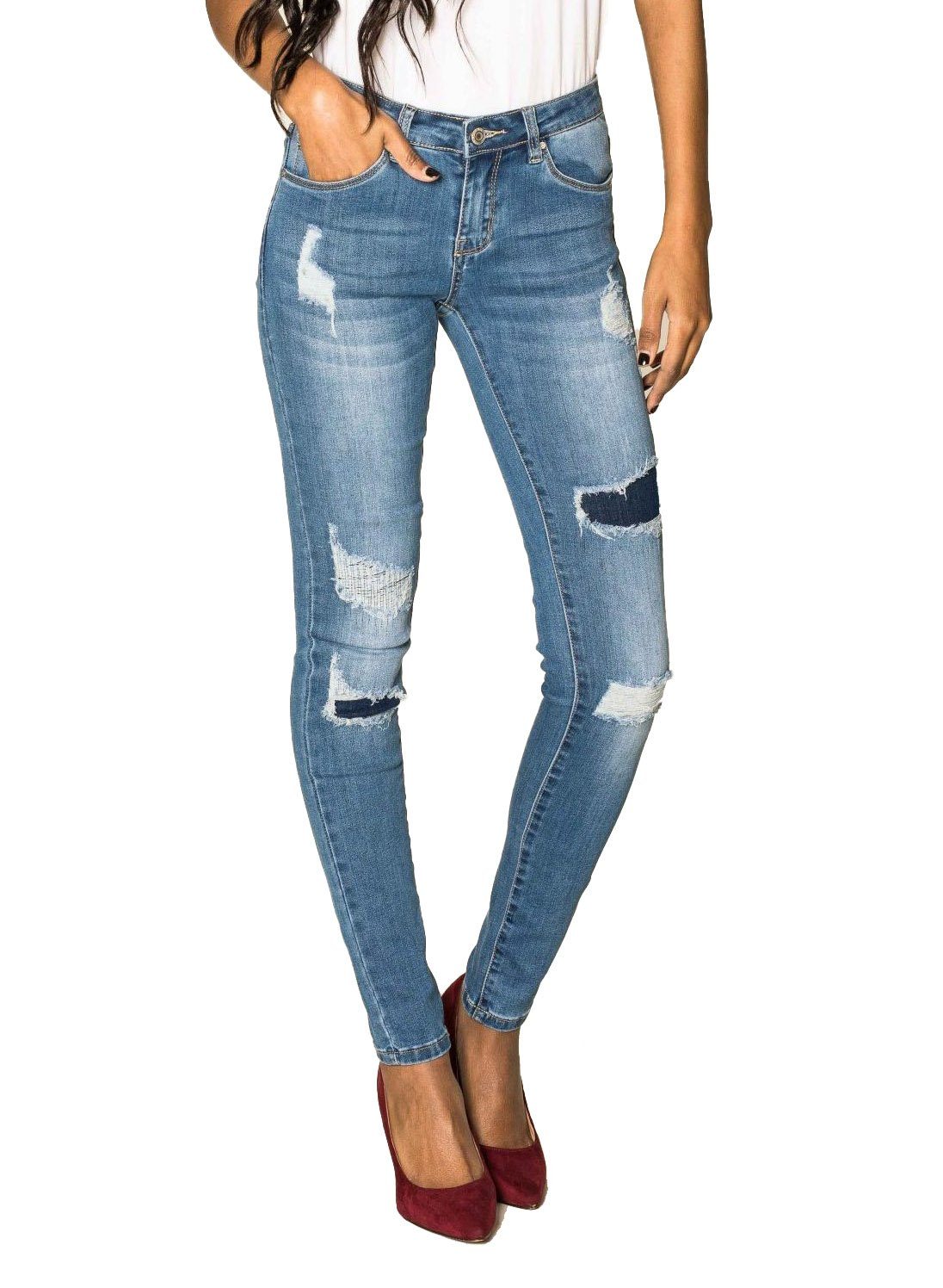Nina Carter High-waist-Jeans »3091« (1-tlg) Damen High Waist Destroyed Jeans  online kaufen | OTTO