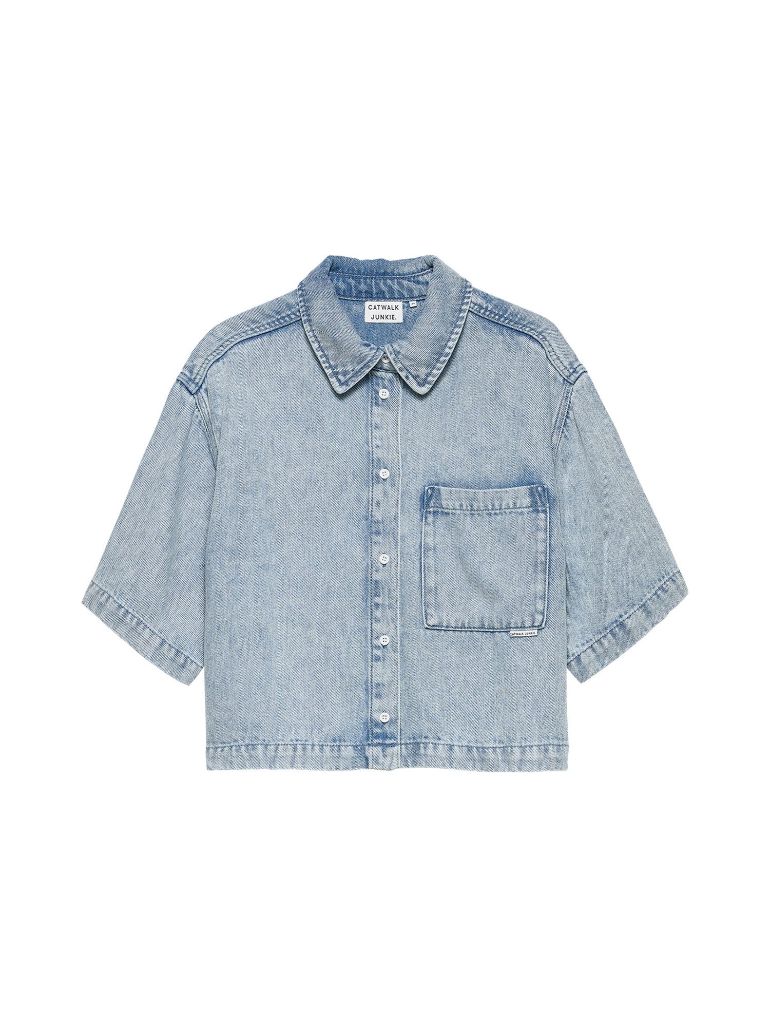Catwalk Junkie Jeansbluse Short sleeve denim blouse - Jeansbluse kurzarm - lockere denim Bluse