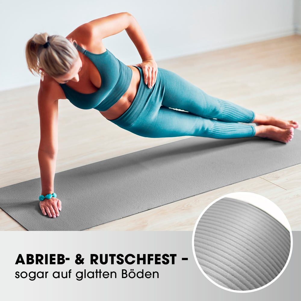 World Fitness Fitnessmatte Ashanti rutschfest für Einsteiger & Fortgeschrittene, Stärke von 0,8cm bis 2cm Gelenkschonende Gymnastikmatte