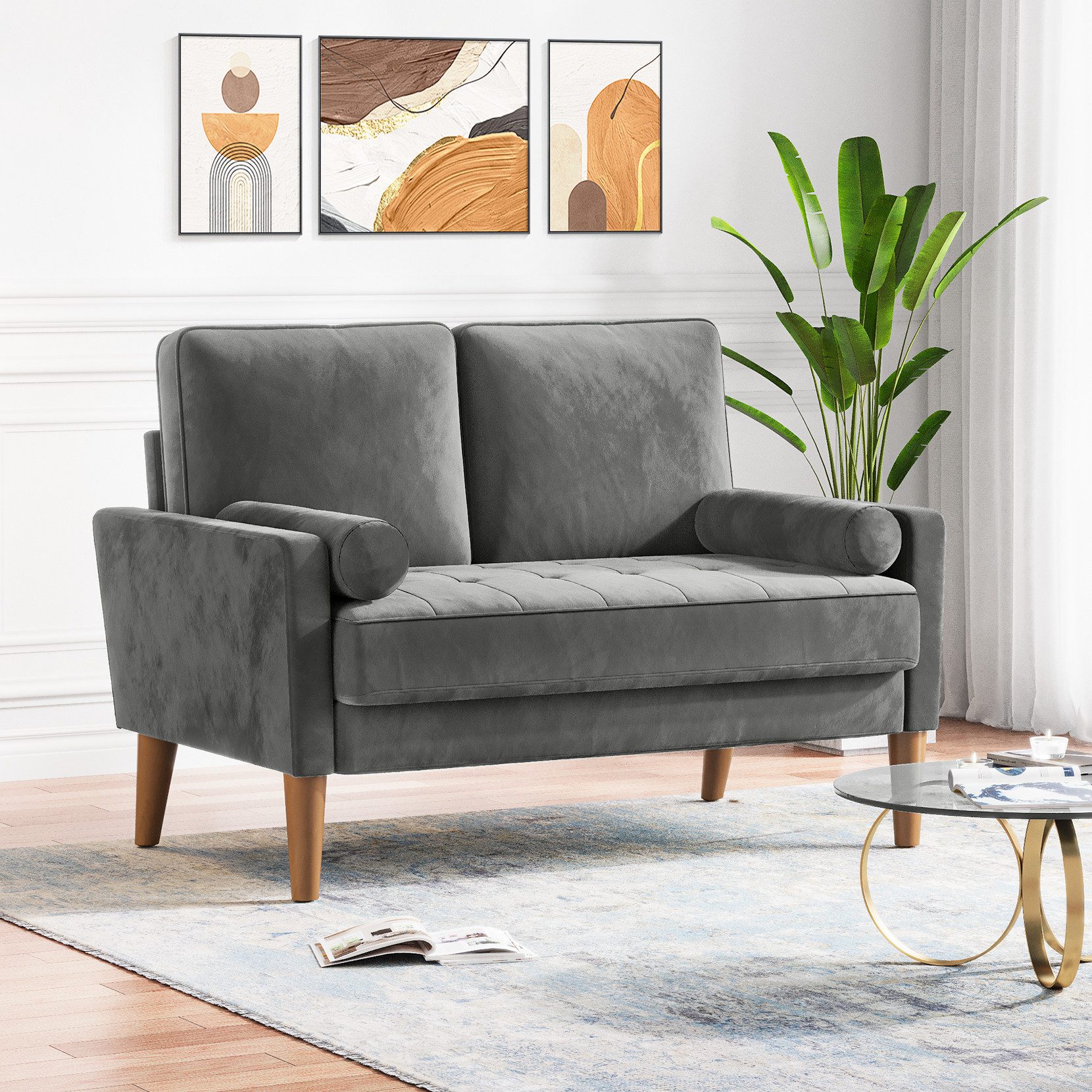 ToteBox 2-Sitzer 121CM Kleine Samt Sofa günstig online kaufen