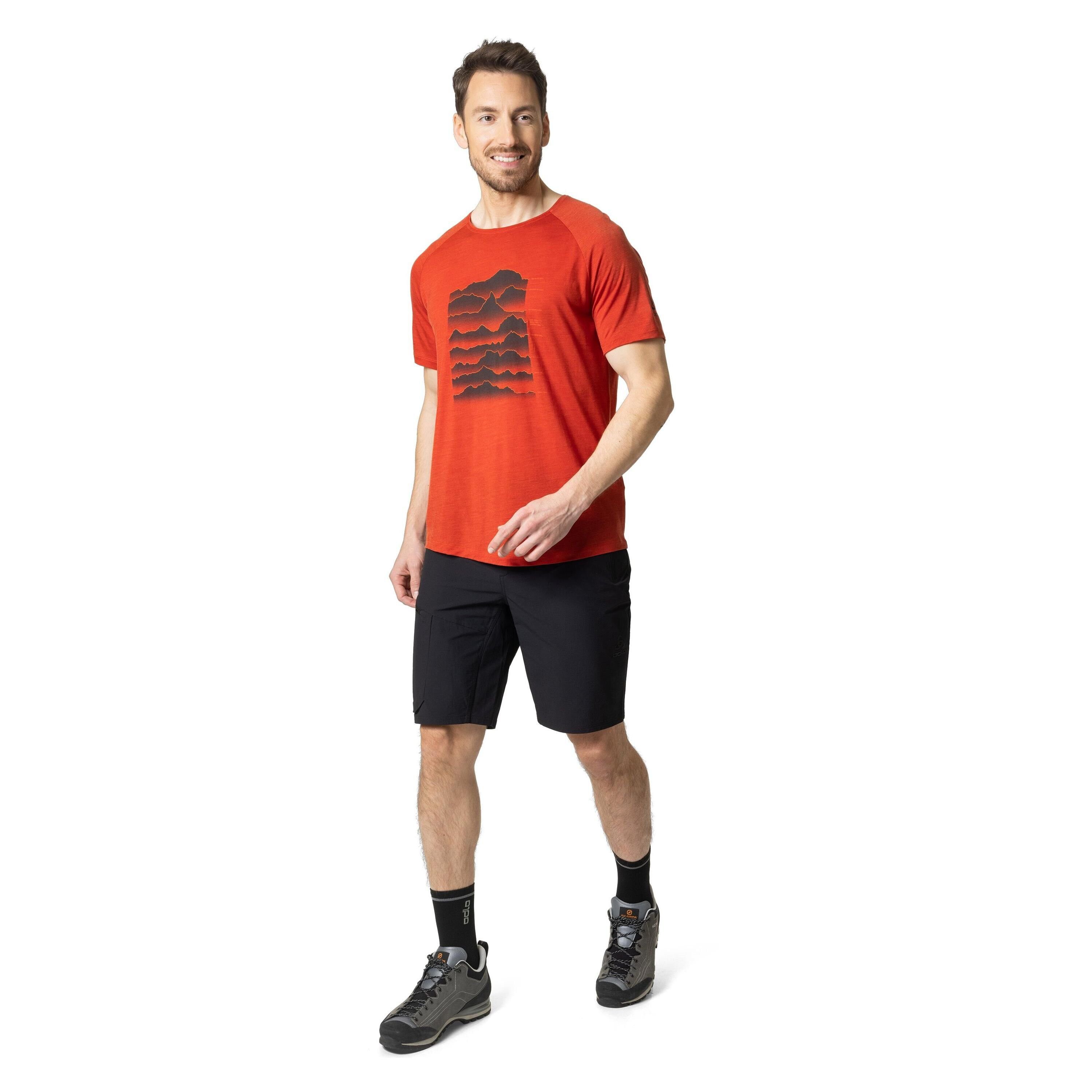 Odlo T-Shirt Ascent Performance mit Ketchup Wool (1-tlg) Light T-Shirt Sonnenaufgangsmotiv Melange