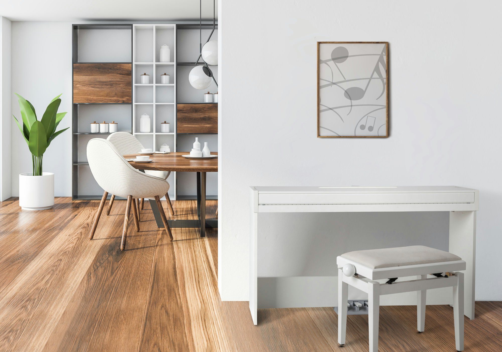 FunKey Digitalpiano DP-1088 E-Piano (Spar-Set, 4-St., Inkl. Klavierbank, Kopfhörer und Schule), Schlankes Keyboard im Digitalpiano-Design