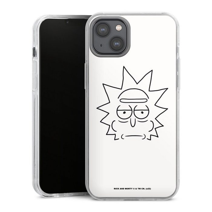 DeinDesign Handyhülle Rick & Morty Offizielles Lizenzprodukt Fanartikel Rick Line Art Apple iPhone 14 Plus Hülle Bumper Case Handy Schutzhülle