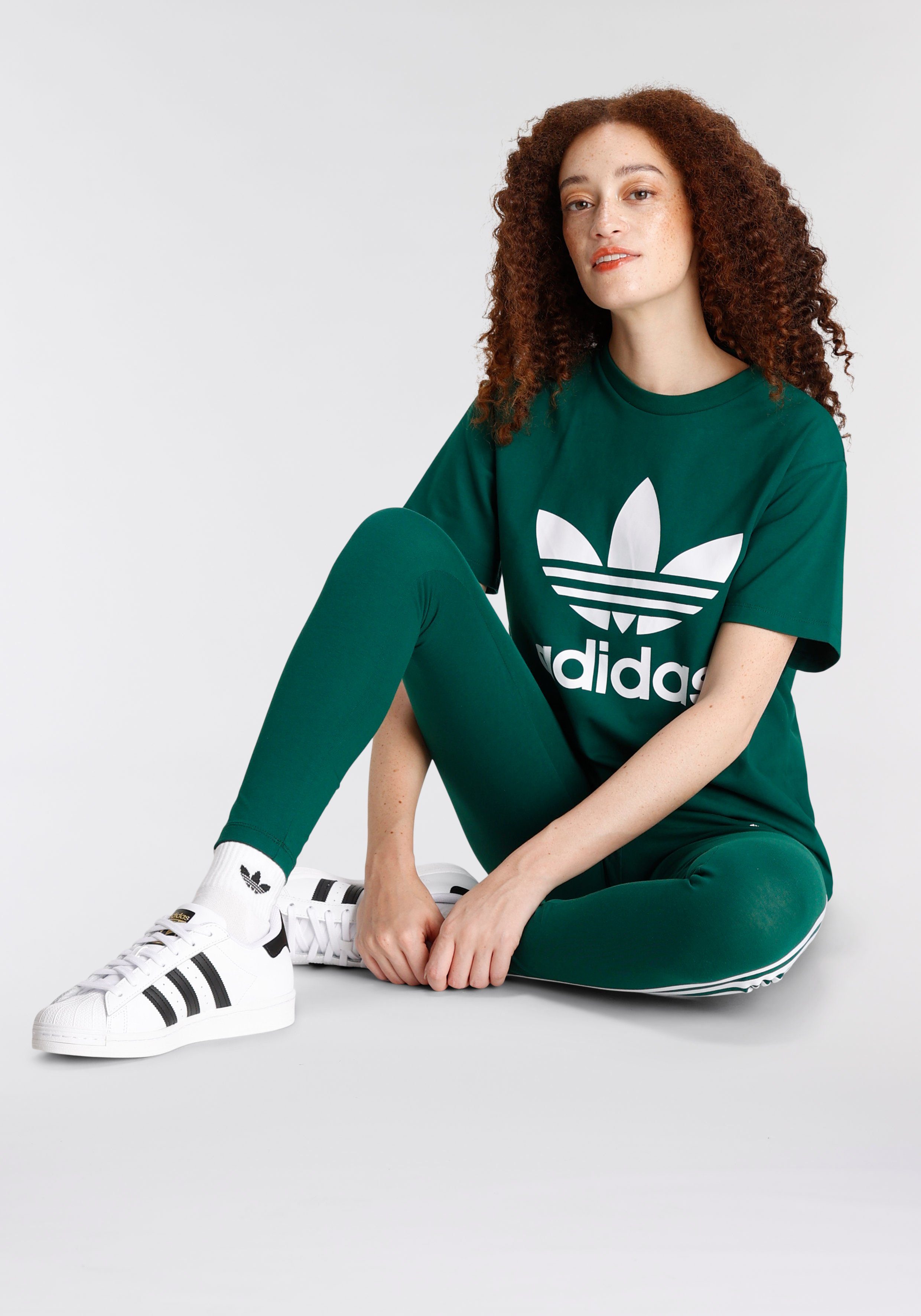 adidas Originals Leggings ADICOLOR (1-tlg) 3-STREIFEN Green CLASSICS Dark