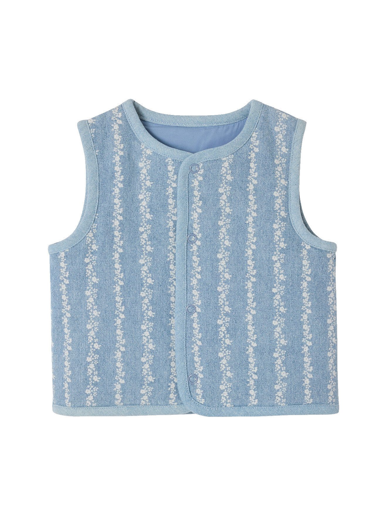 Strickjacke Baby Denim-Weste mit Blumenmuster