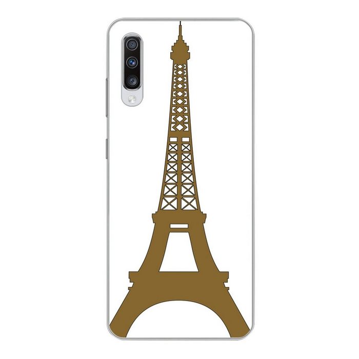 MuchoWow Handyhülle Eine Illustration des Eiffelturms in Paris Phone Case Handyhülle Samsung Galaxy A70 Silikon Schutzhülle