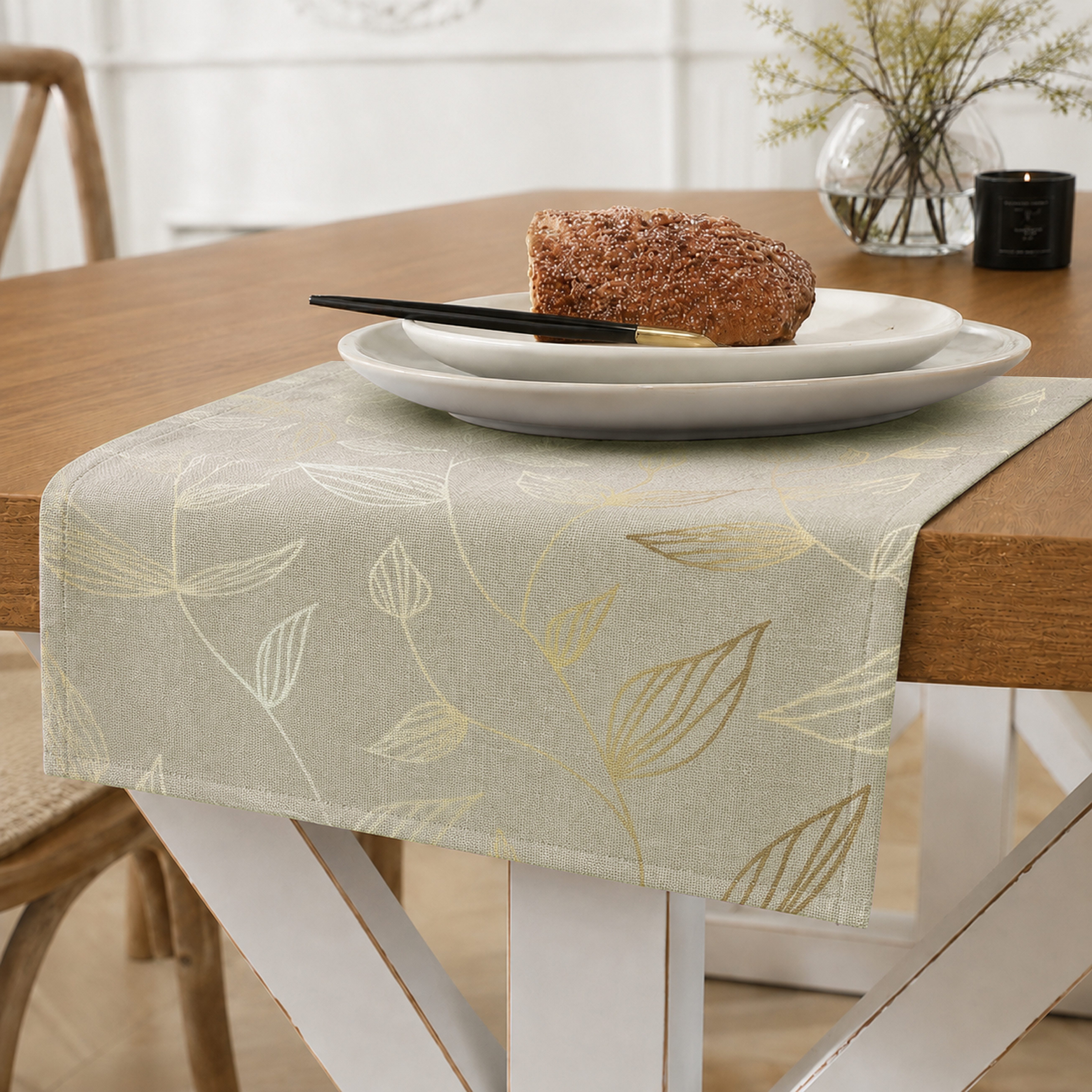 OTTO home Platzset Raffon, (2-St), 2er Set, bedruckt, stillvoller Blätterdruck