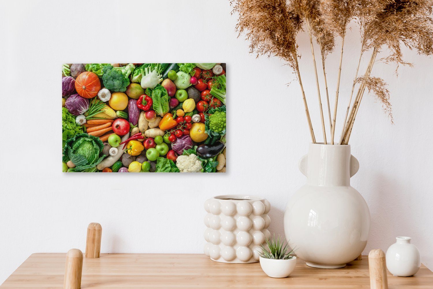 OneMillionCanvasses® Leinwandbild Obst Aufhängefertig, Gemüse Leinwandbilder, Apfel, Wanddeko, - cm Wandbild - (1 St), 30x20