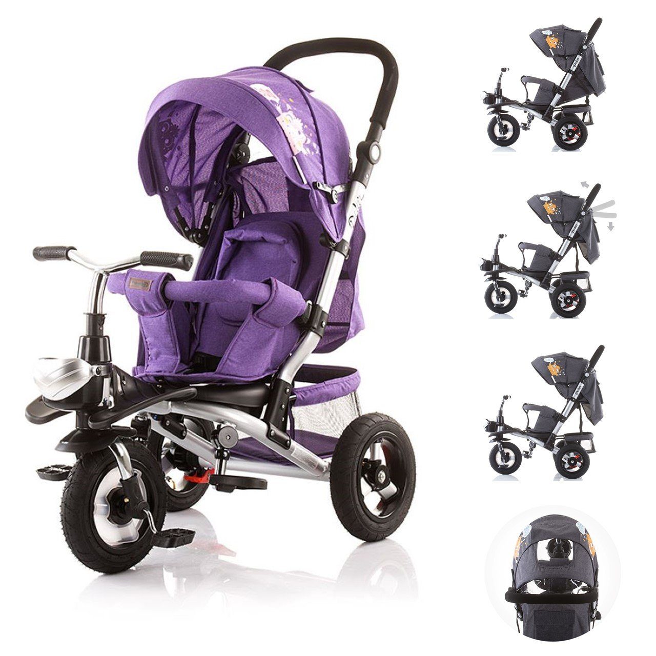 Chipolino Dreirad »Tricycle Polar Dreirad 2 in 1«, Schiebegriff