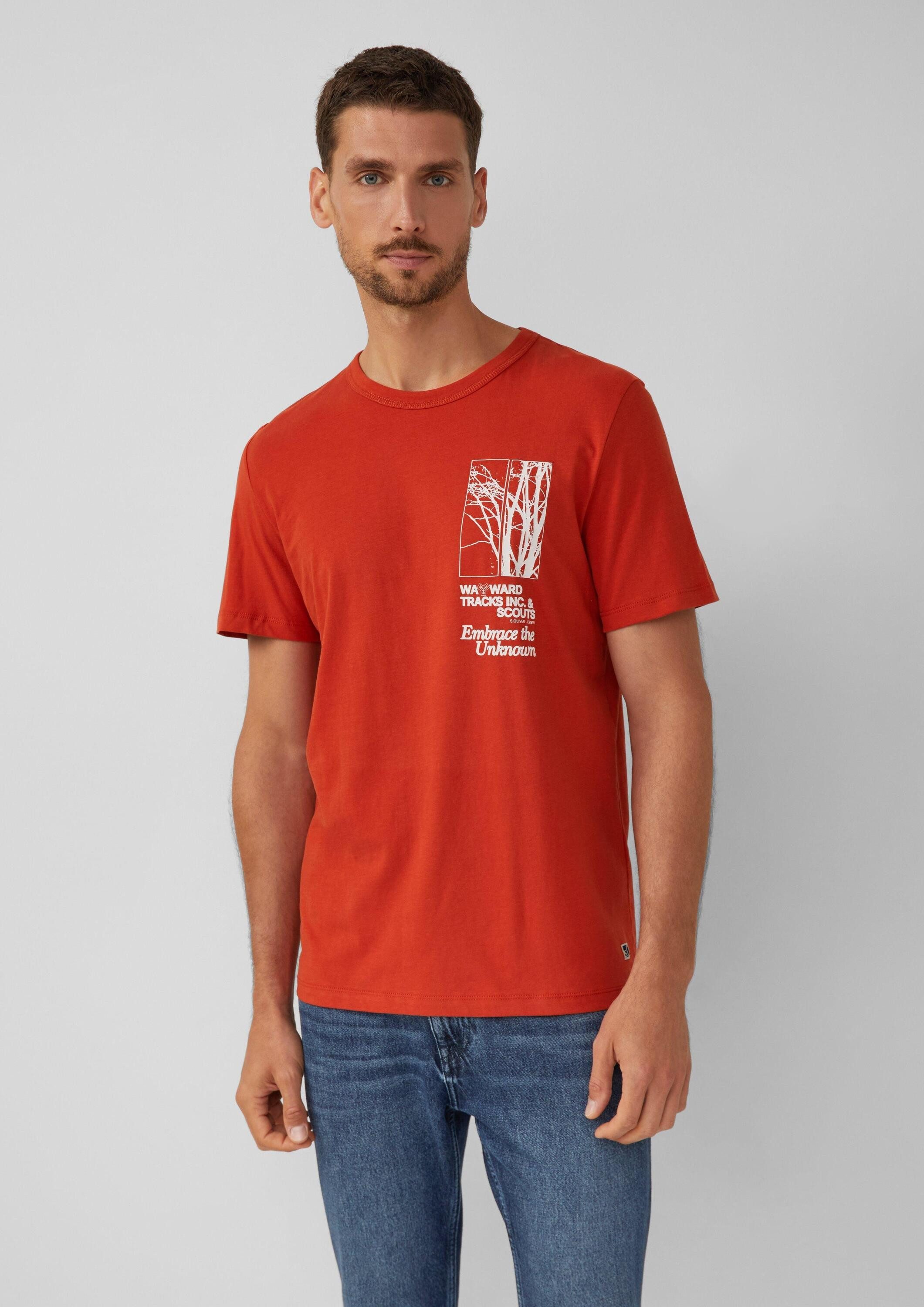 s.Oliver Kurzarmshirt T-Shirt Softes Baumwoll-T-Shirt mit Artwork günstig online kaufen