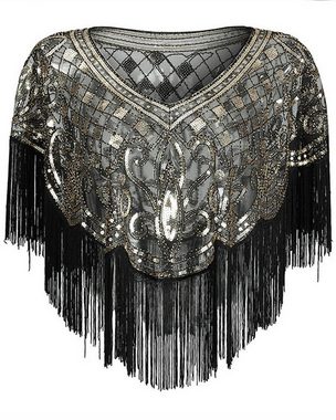 Dekorative Schal 1920er-Jahre Pailletten-Schal, Quasten Stola Schal für Frauen, (1-St), Gatsby-Party-Kostüm der 20er Jahre für Frauen