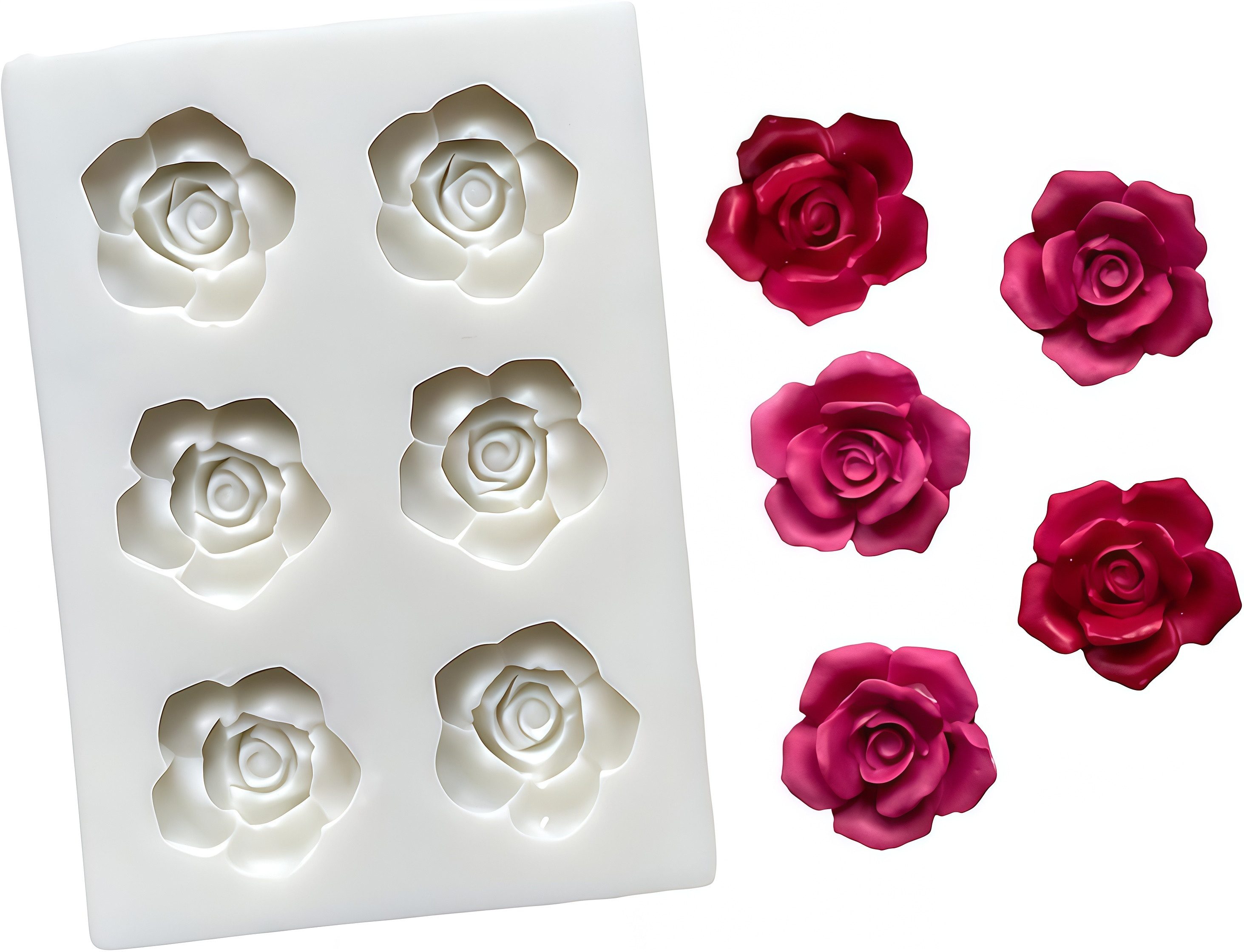 FOUORTUNATE-BEE Silikonform Silikonform Rose für Fondant, Kerzen, Seife & DIY Deko, (1-tlg), Vielseitige Rose-Form für Harz, Schokolade & Bastelarbeiten