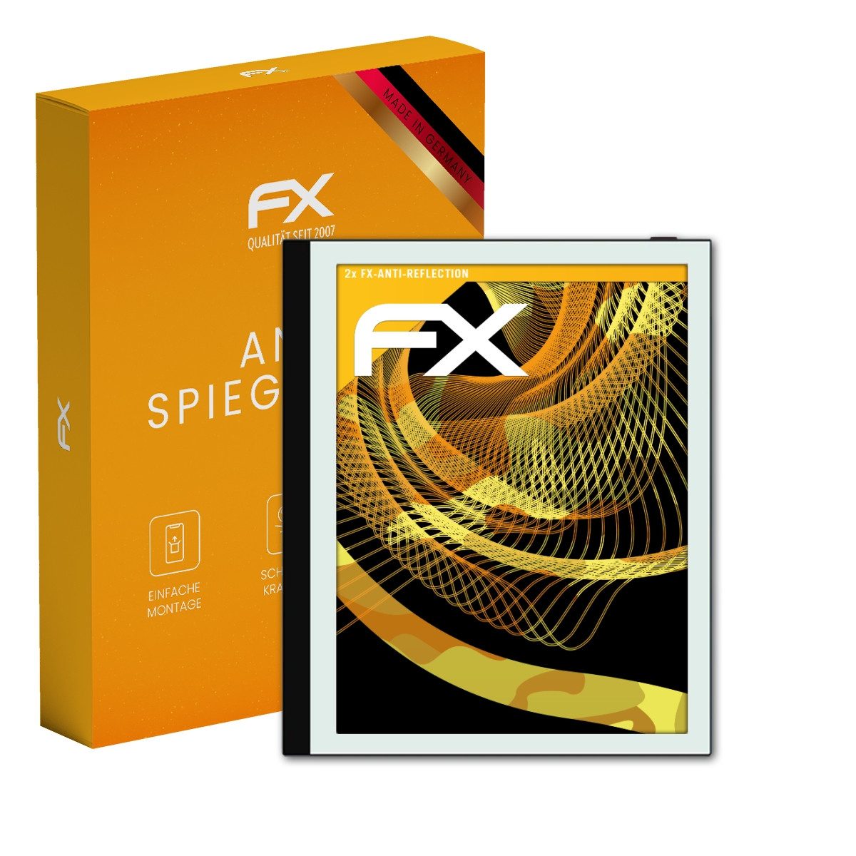 atFoliX Schutzfolie für Bigme Pocket Note, (2 Folien), Entspiegelnd und stoßdämpfend